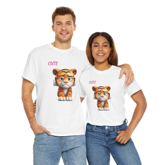 Princess Grace  Cute Cartoon Tiger Unisex Heavy Cotton Tee