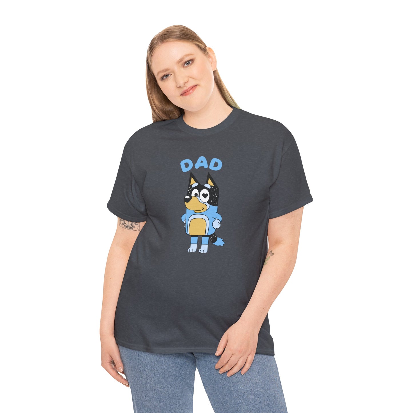 Princess Grace  Bluey Dad Cartoon Graphic Unisex Heavy Cotton Tee