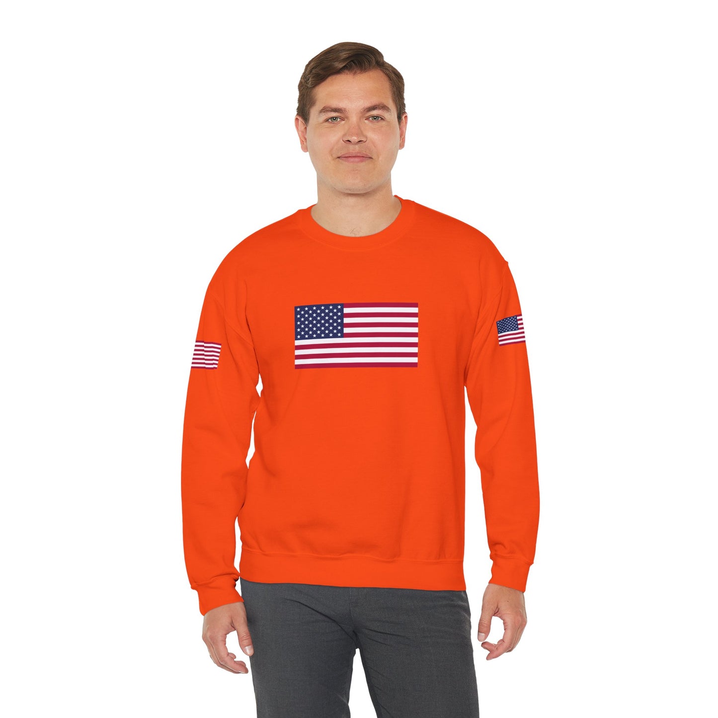 Princess Grace  Patriotic Unisex Crewneck Sweatshirt with American Flags