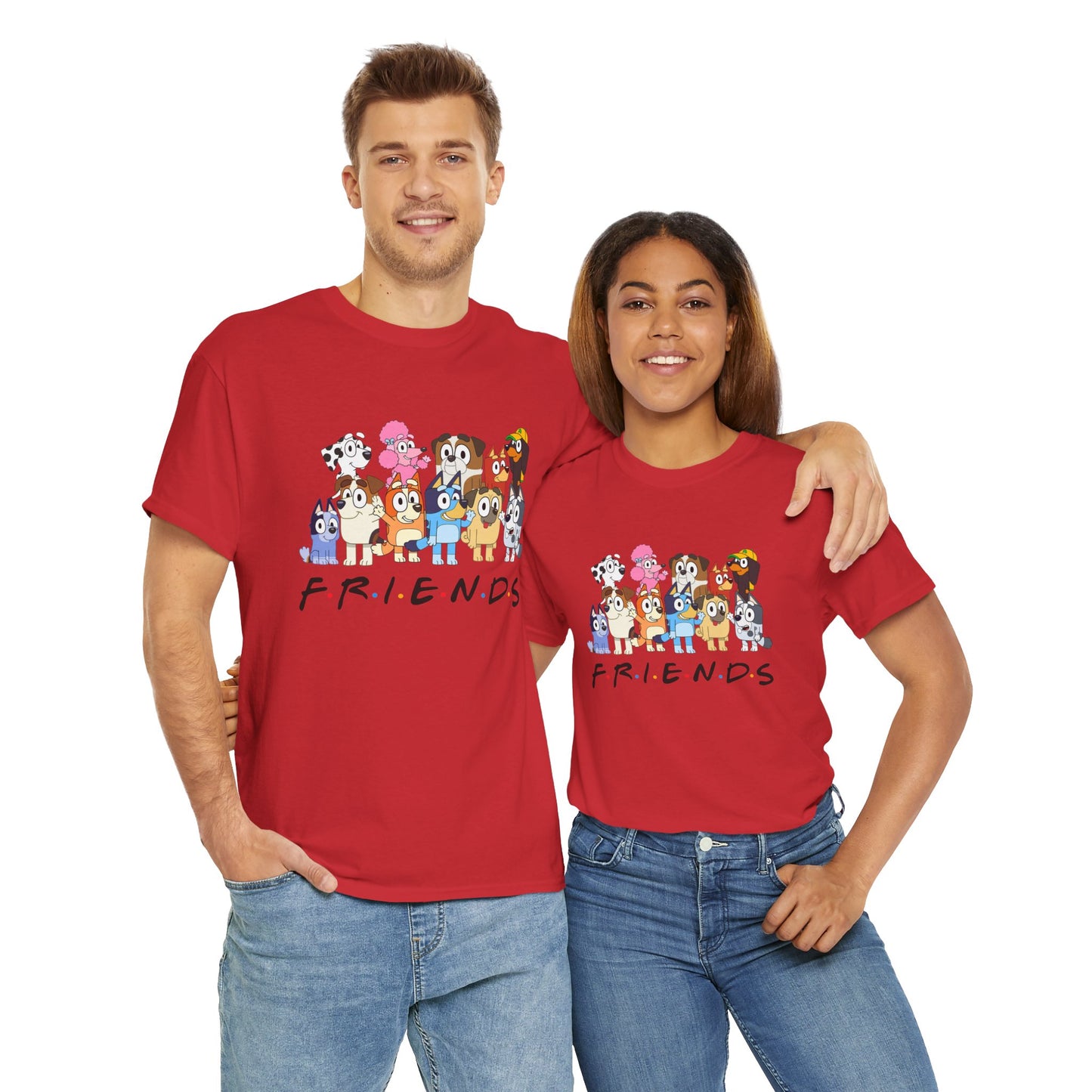 Princess Grace Bluey Friends Cartoon Unisex Heavy Cotton Tee  Fun & Playful Design