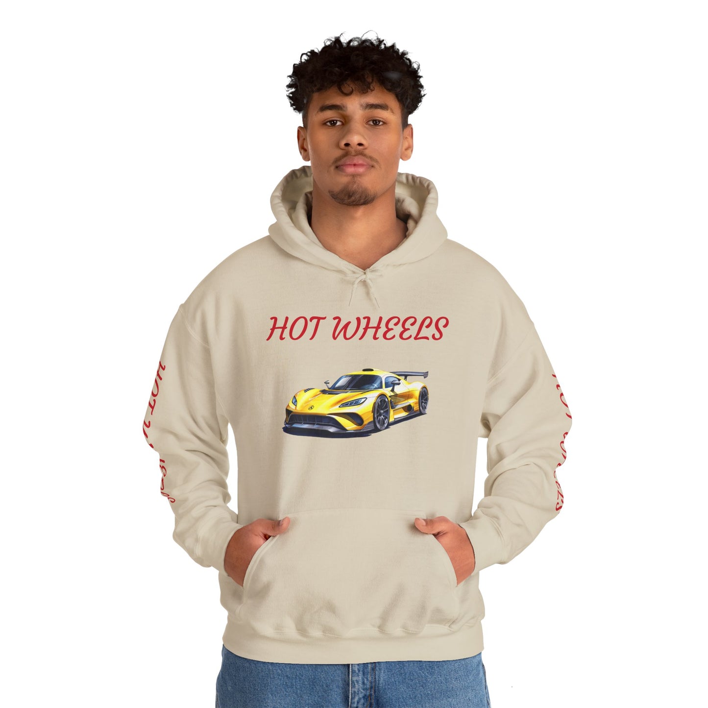 Princess Grace  Hot Wheels Unisex Hooded Sweatshirt Stylish Car Graphic with Bold Text