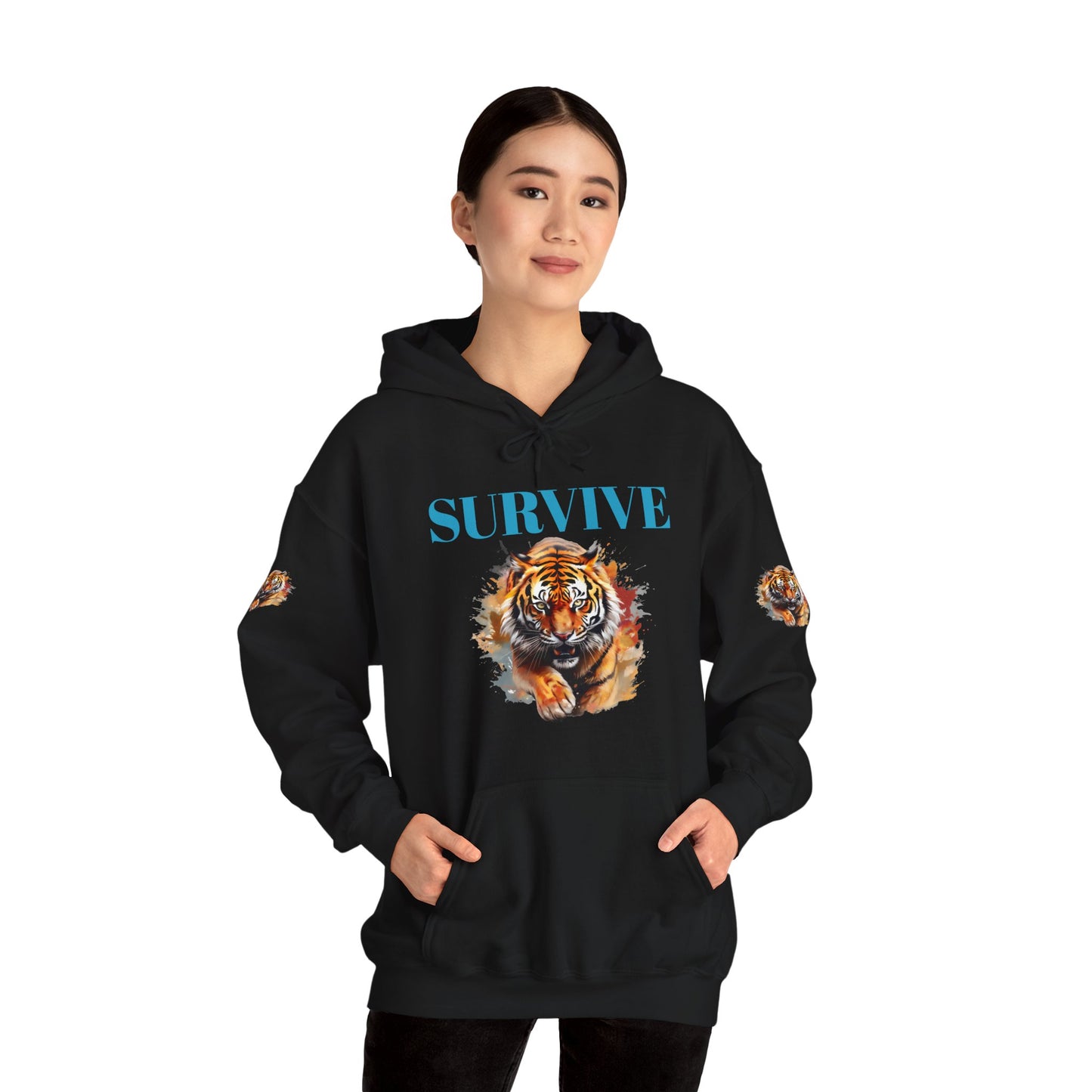 Princess Grace  Survive Tiger Unisex Heavy Blend Hoodie Fierce & Inspirational Sweatshirt