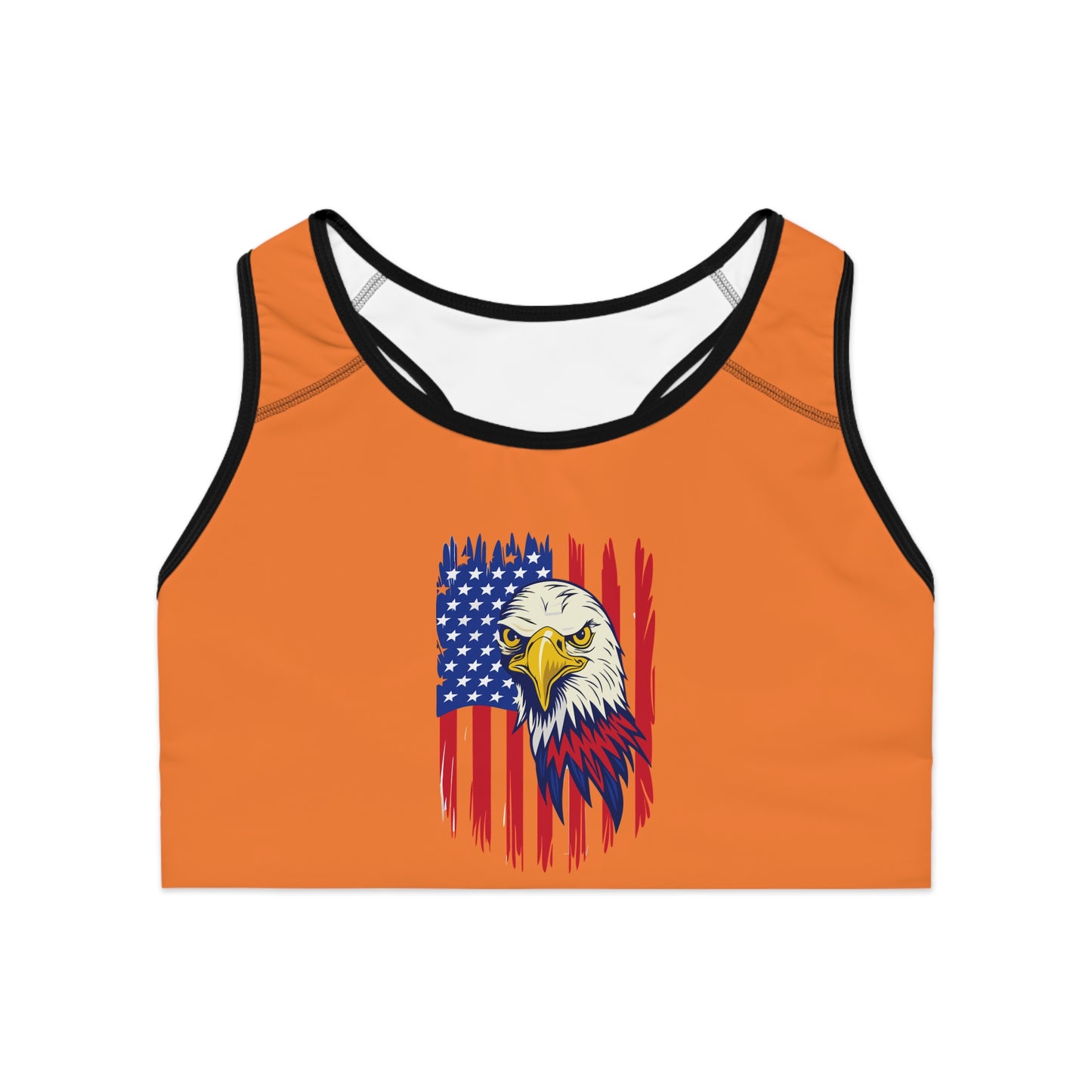 Princess Grace  Patriotic Sports Bra with Eagle Design  USA Themed Activewear