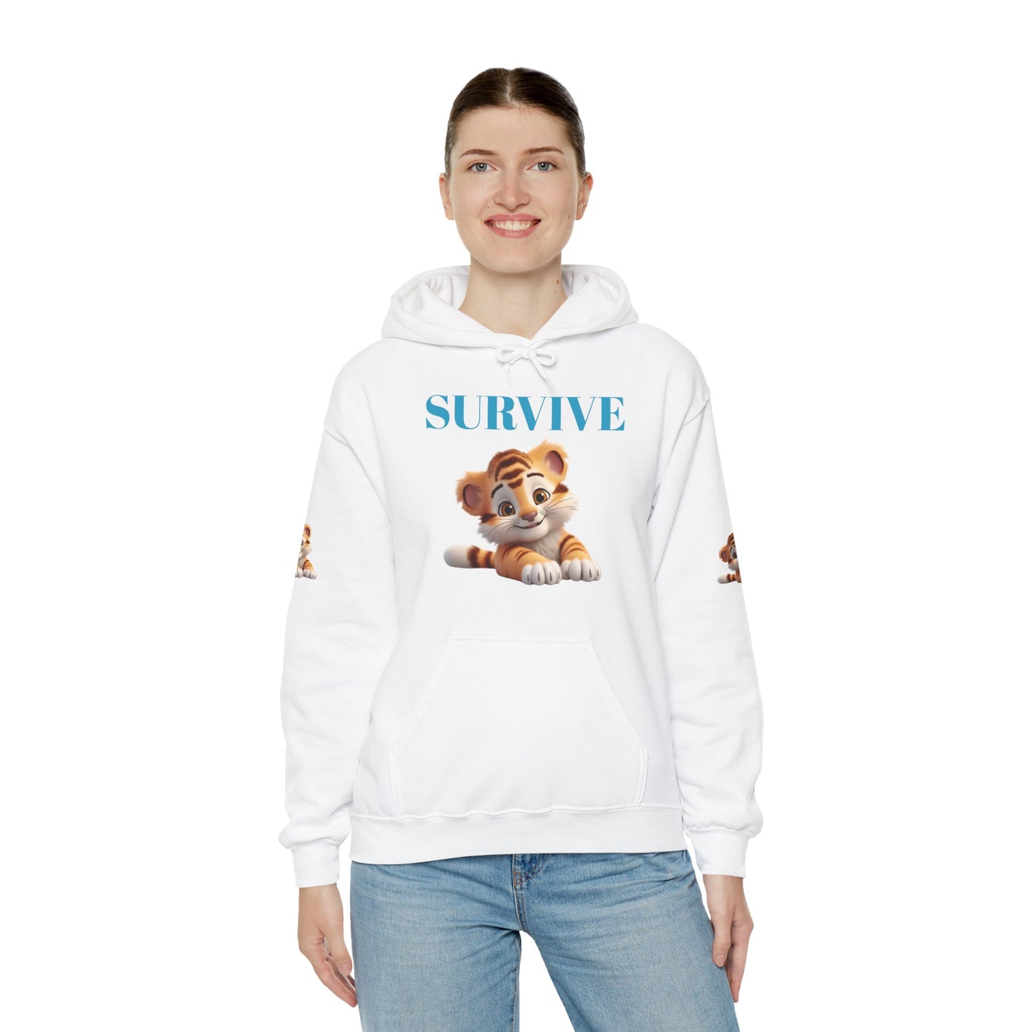 Princess Grace Survive Cute Tiger Survival Hooded Sweatshirt for Animal Lovers