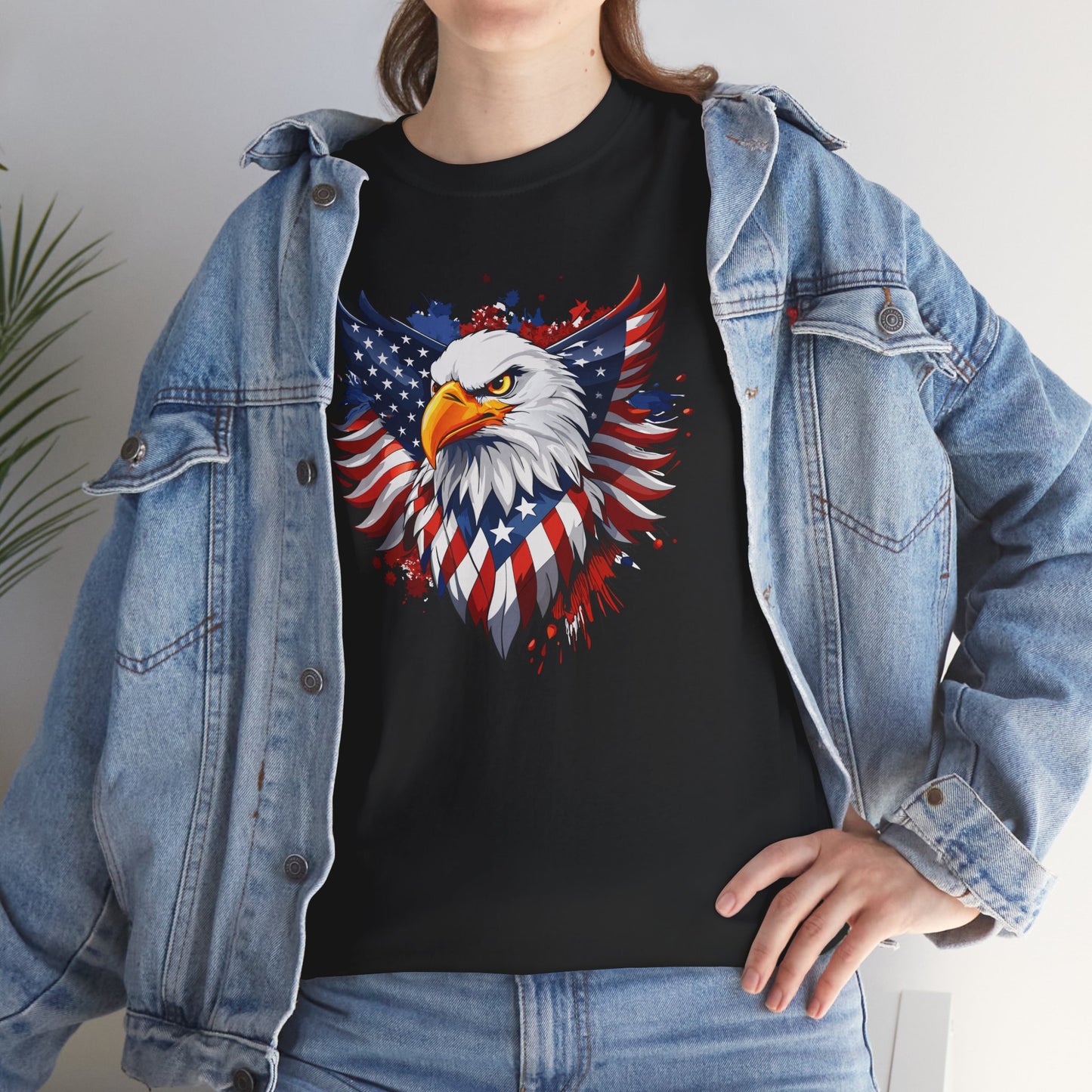 Princess Grace  Patriotic Eagle Graphic Tee Unisex Heavy Cotton T-Shirt