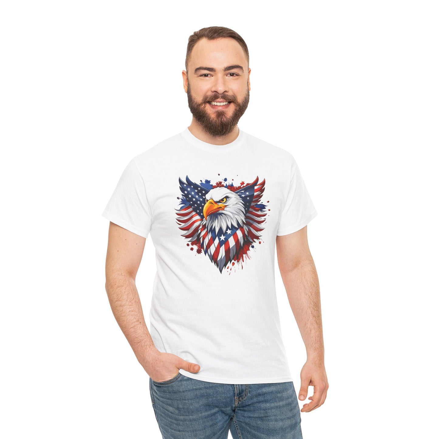 Princess Grace  Patriotic Eagle Graphic Tee Unisex Heavy Cotton T-Shirt