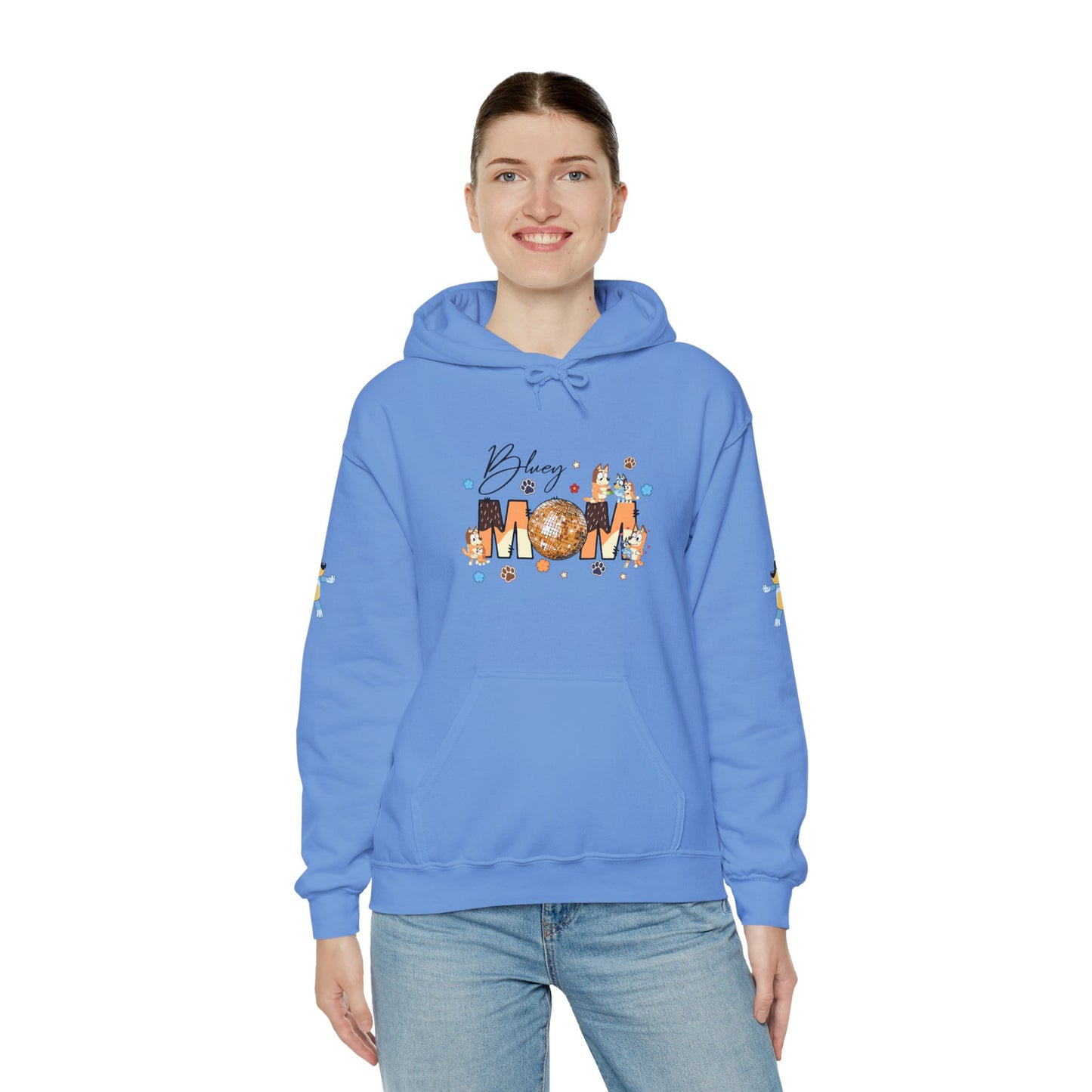 Princess Grace  Bluey Blissful Mom Unisex Heavy Blend Hoodie  Celebrate Motherhood with Style