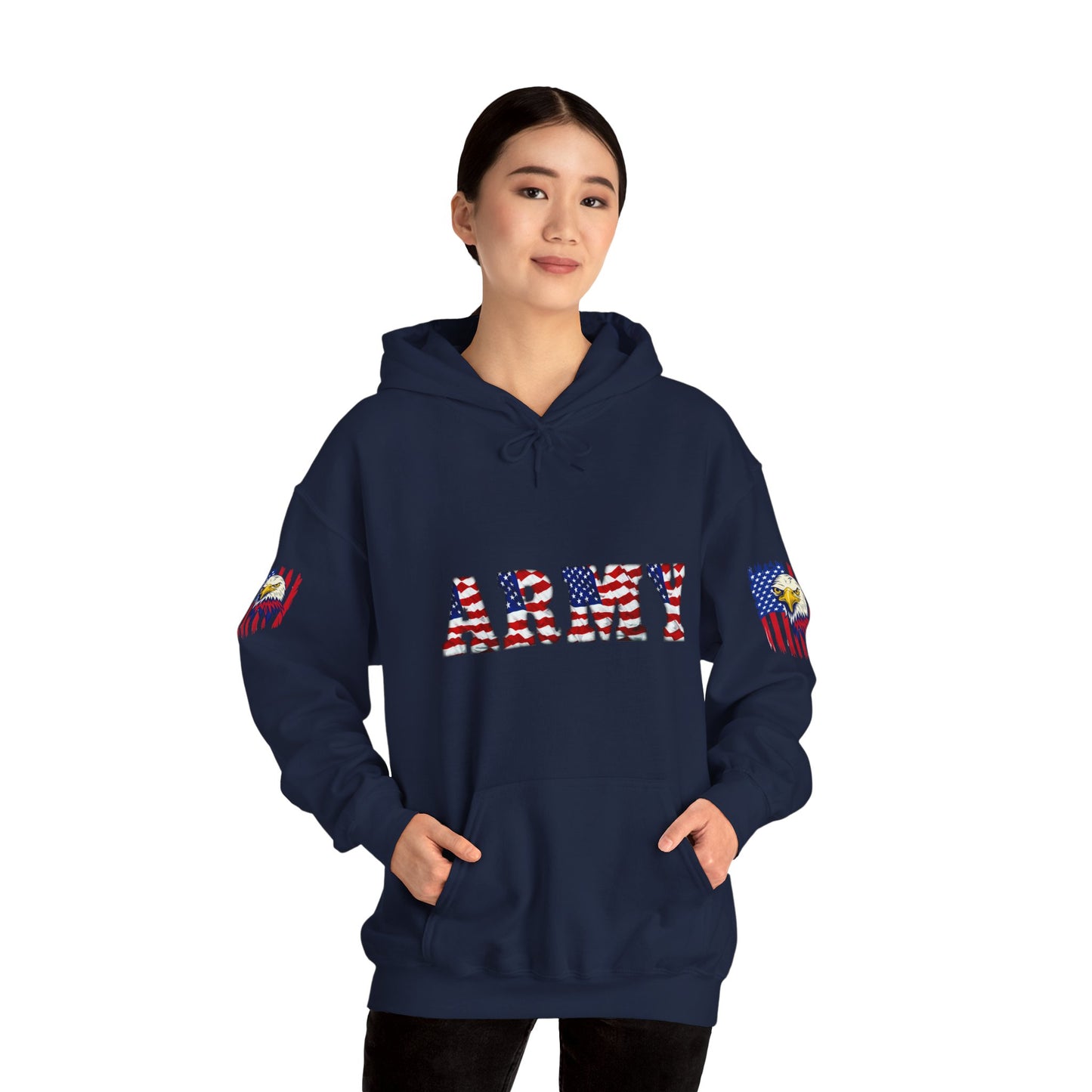 Princess Grace  Patriotic Army Eagle Hoodie  Unisex Heavy Blend Sweatshirt