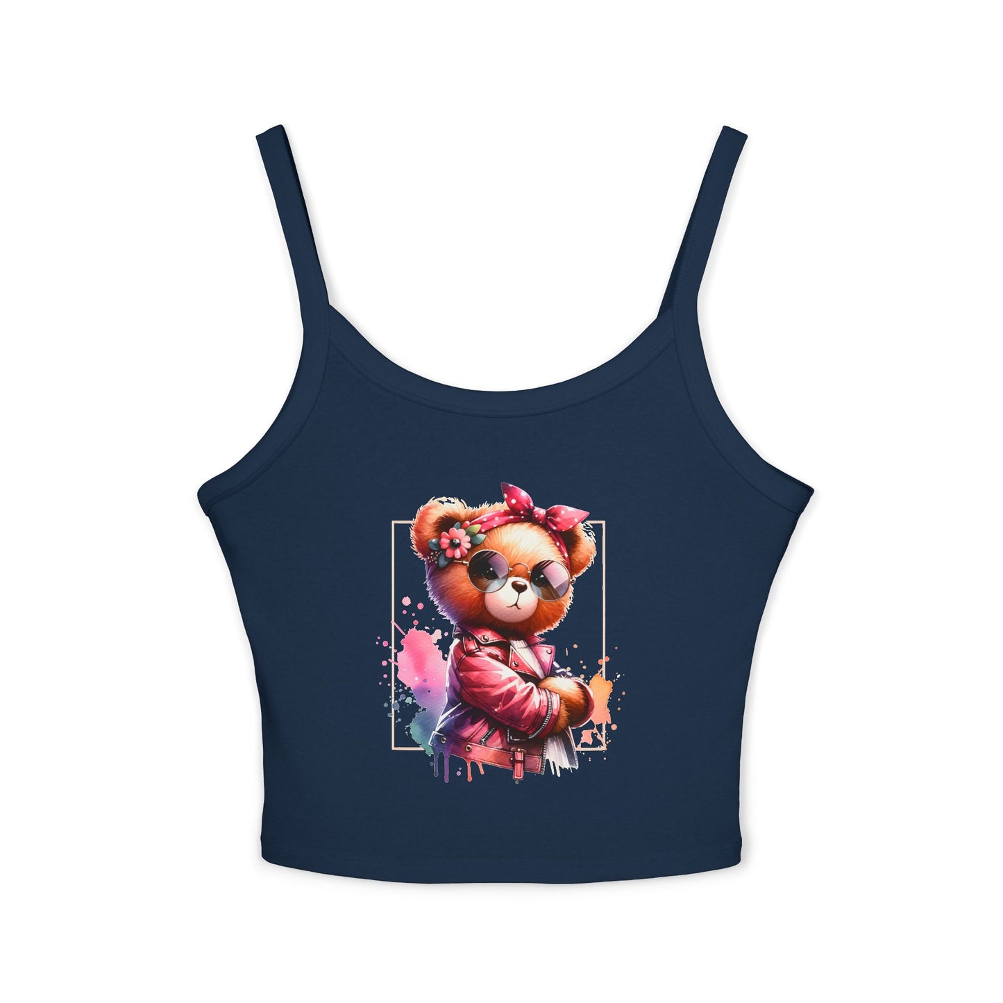 Princess Grace  Cute Graphic Women's Spaghetti Strap Tank Top  Trendy Bear Design