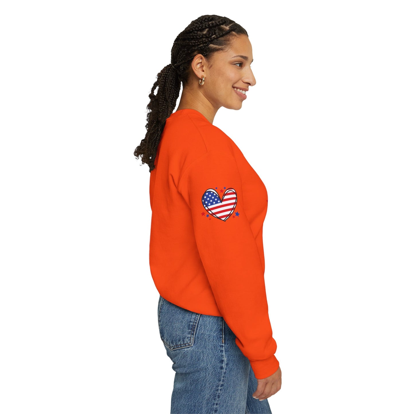 Princess Grace  Patriotic Heart Crewneck Sweatshirt