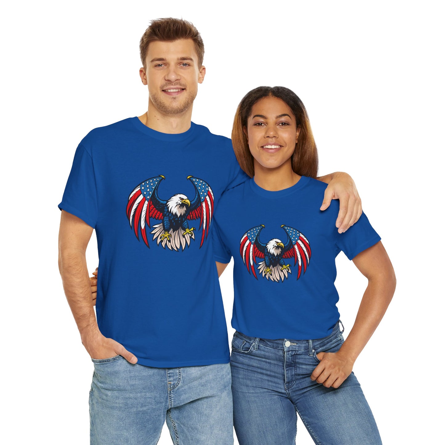 Princess Grace  Patriotic Eagle Unisex Heavy Cotton Tee 4th of July Graphic T-Shirt