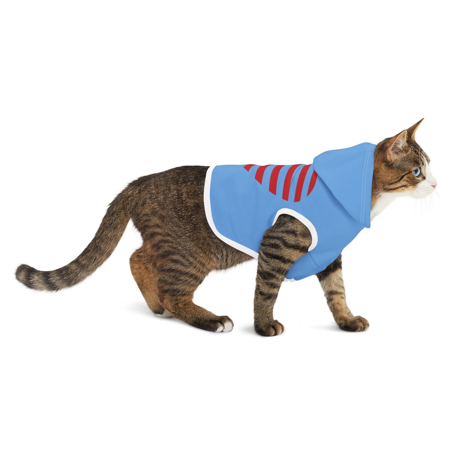 Princess Grace  Patriotic Pet Hoodie with Heart Design Perfect for Holidays & Celebrations