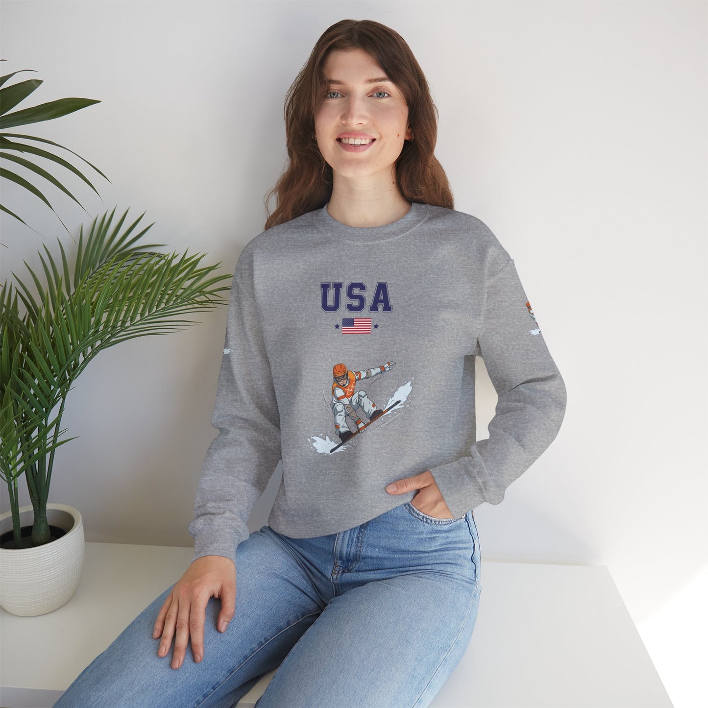 Princess Grace  TEAM USA  Snowboard Unisex Heavy Blend  Crewneck Sweatshirt
