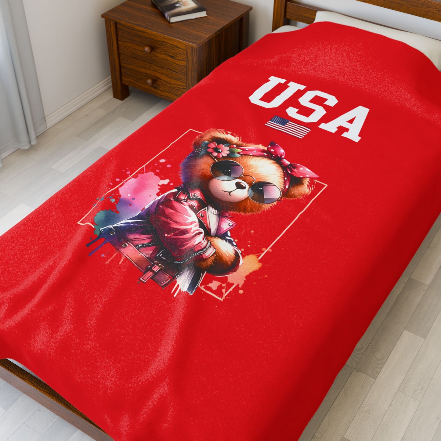 Princess Grace  TEAM USA  Velveteen Plush Blanket