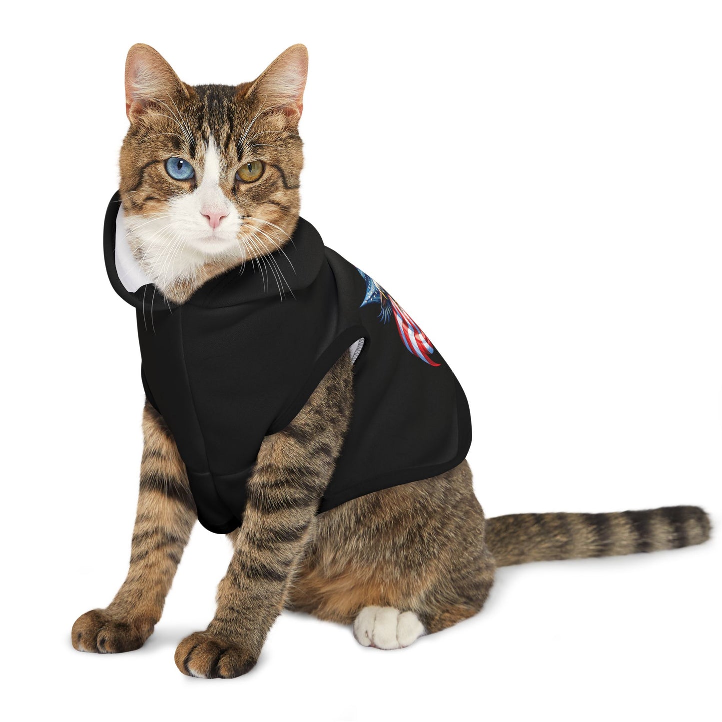 Princess Grace  Patriotic Eagle Pet Hoodie  USA Flag Design for Dogs