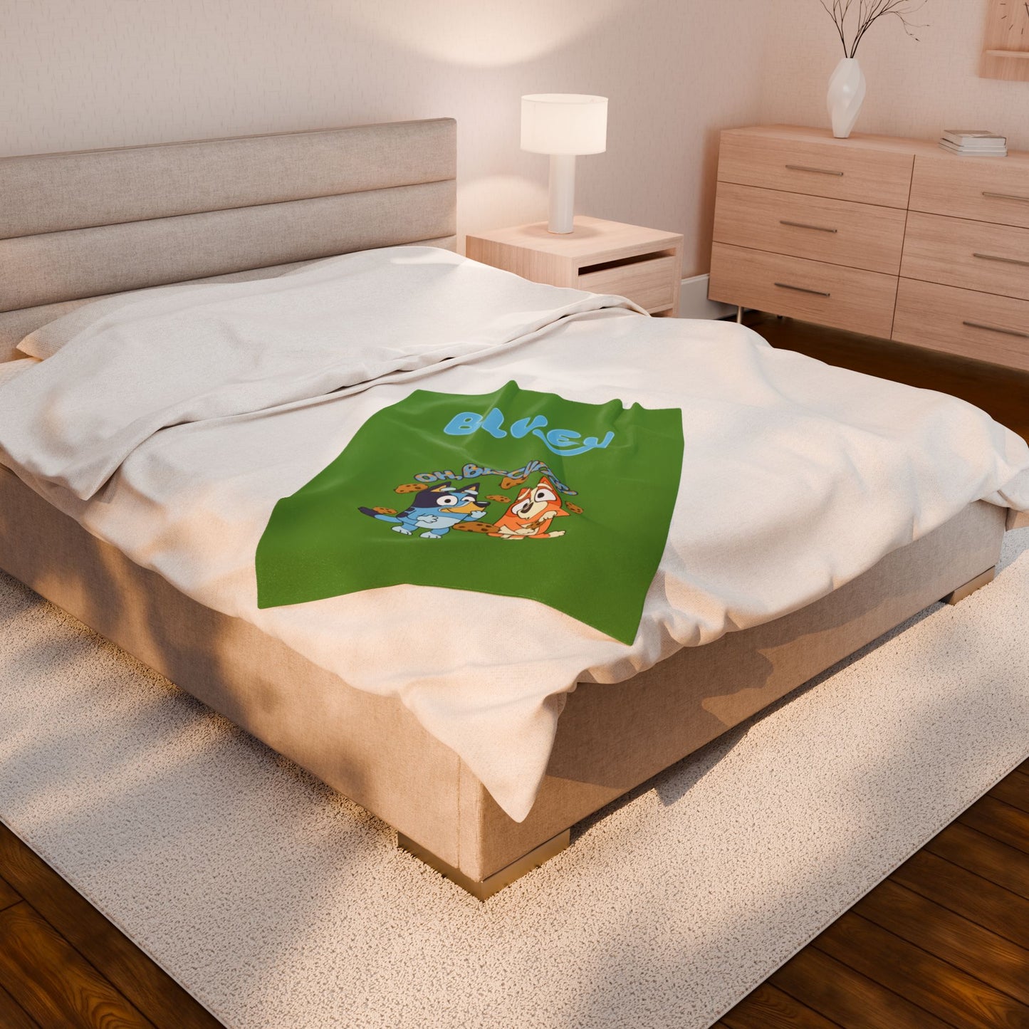 Princess Grace  Bluey Themed Velveteen Plush Blanket  Cozy & Fun for Kids