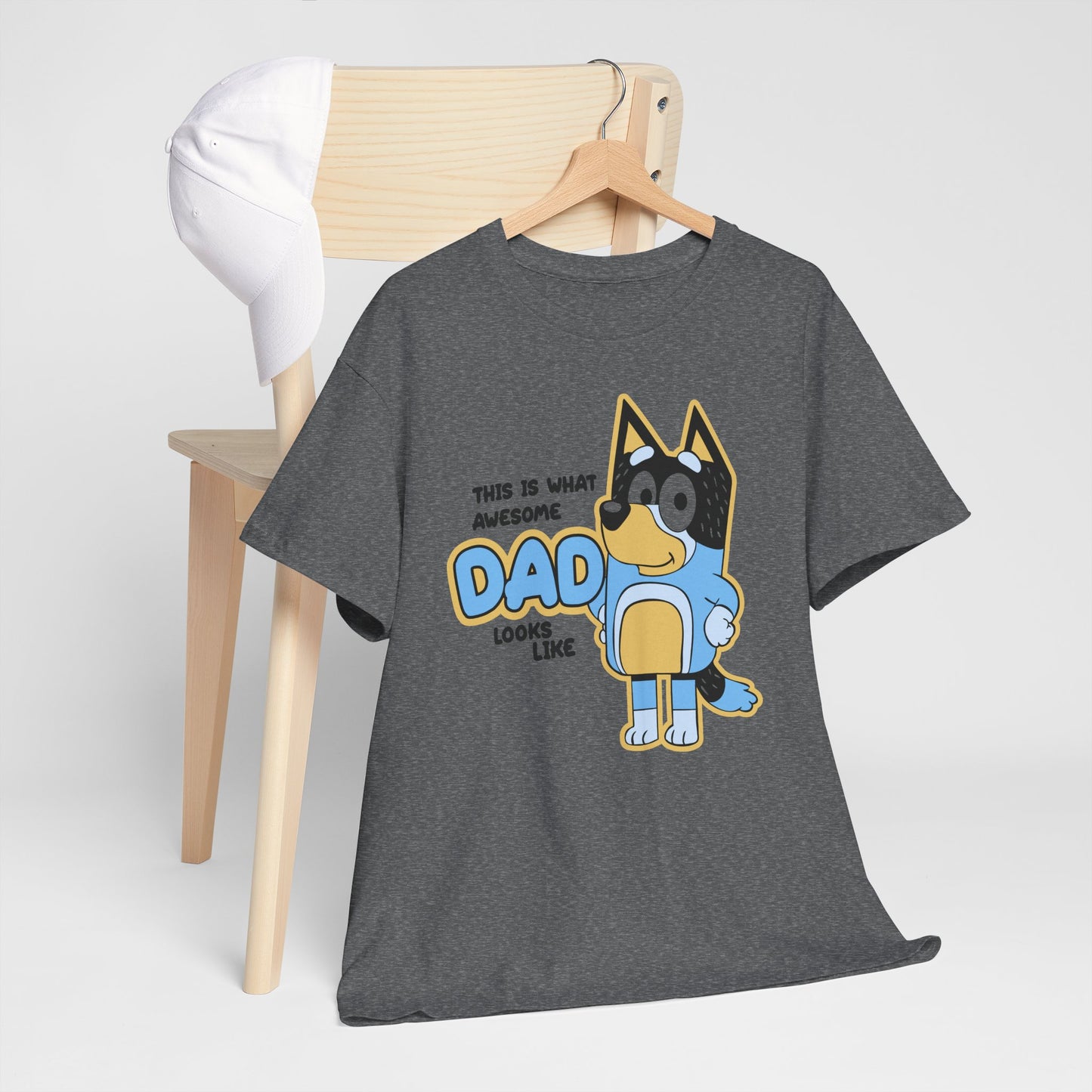 Princess Grace  Bluey  Awesome Dad Unisex Heavy Cotton Tee  Funny Gift for Father's Day