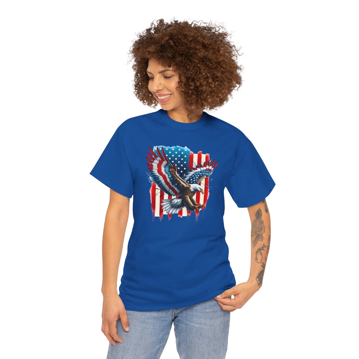 Princess Grace  Patriotic Eagle Unisex Heavy Cotton Tee