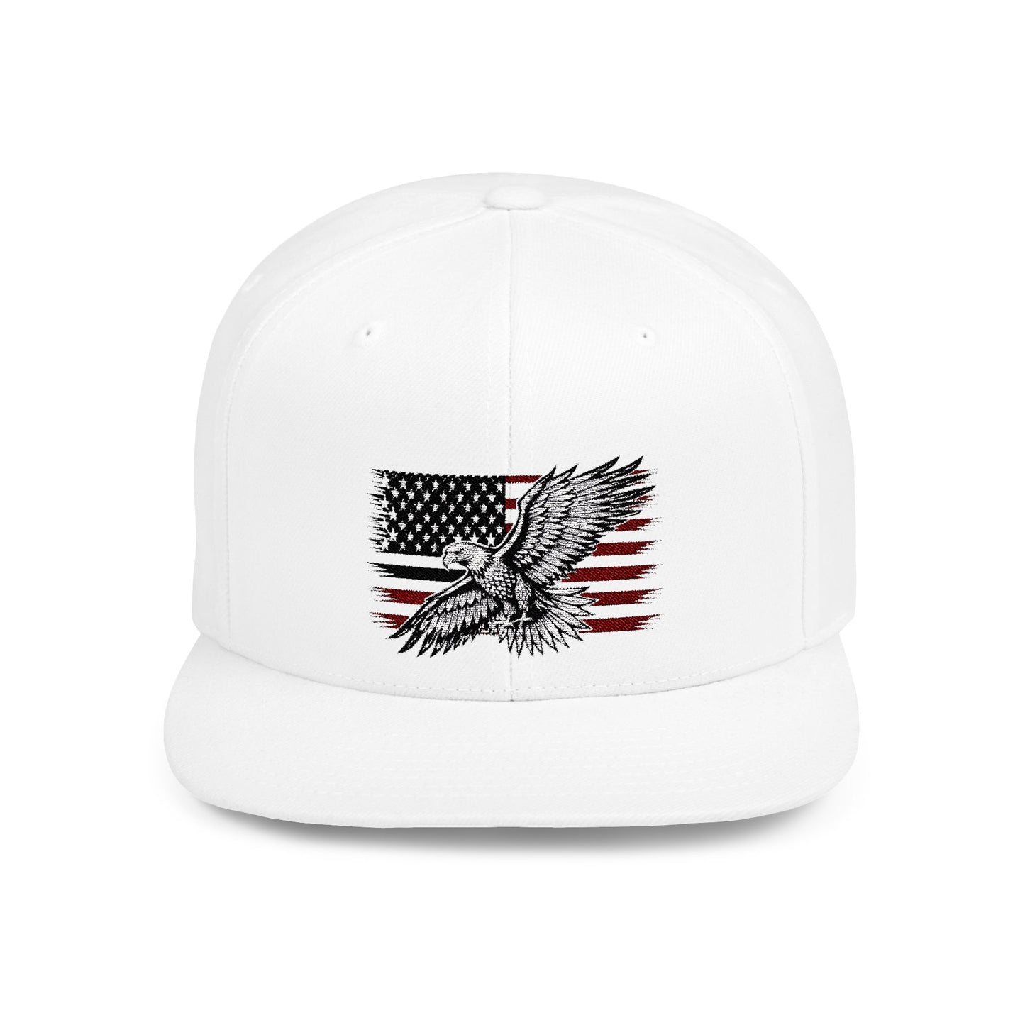 Princess Grace  Eagle Embroidered Flat Bill Snapback Hat Patriotic Style for Outdoor Enthusiasts