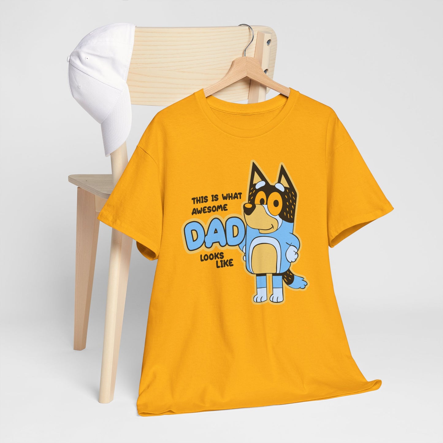 Princess Grace  Bluey  Awesome Dad Unisex Heavy Cotton Tee  Funny Gift for Father's Day