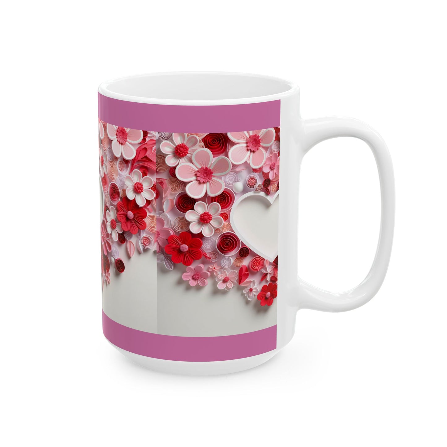 Princess Grace  Floral Heart Ceramic Mug  Perfect Gift for Valentine's Day & Mother's Day