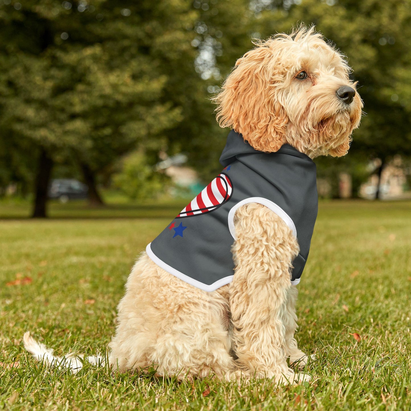 Princess Grace  Patriotic Pet Hoodie Cozy Dog Apparel for Independence Day Celebrations