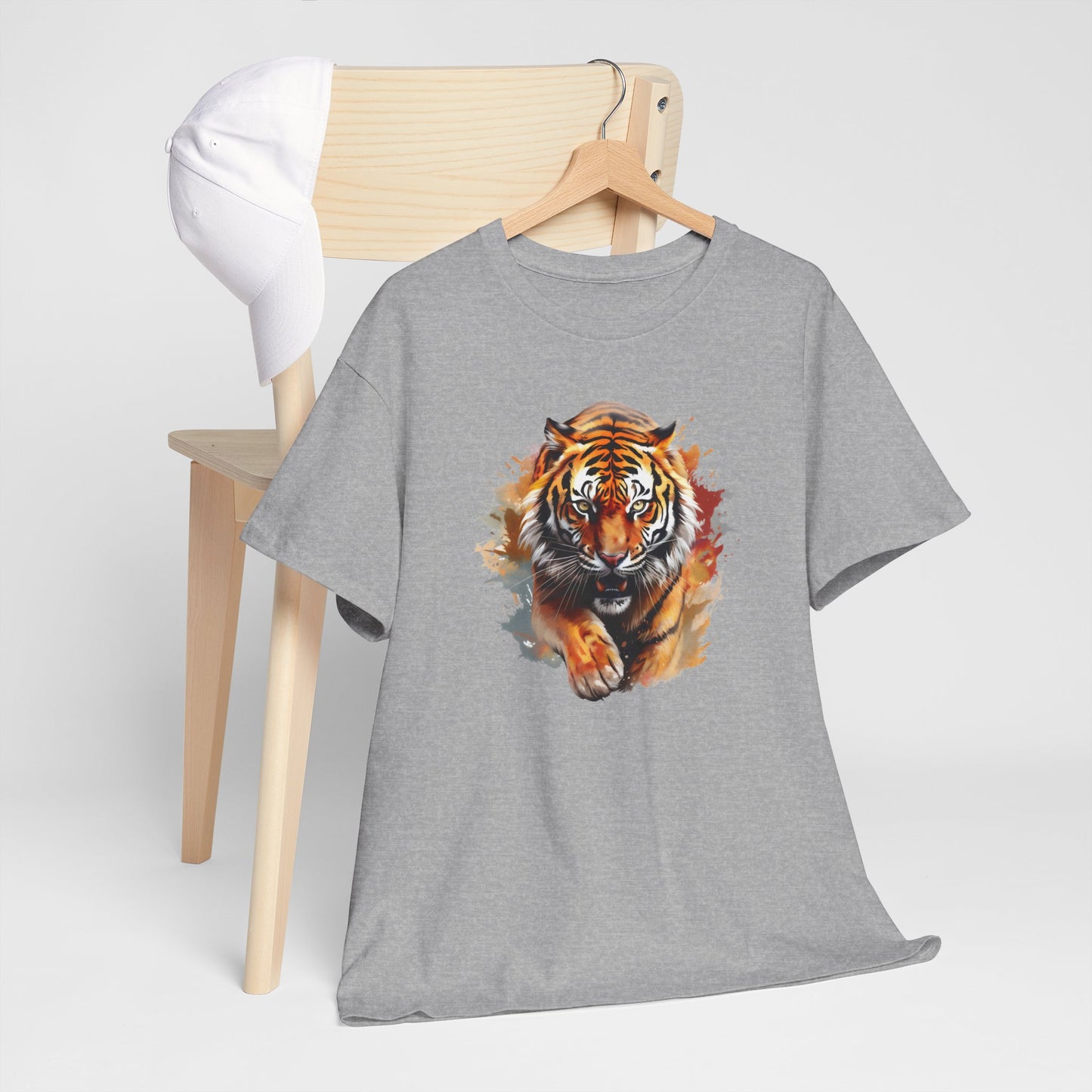 Princess Grace  Fierce Tiger Unisex Heavy Cotton Tee  Wild Animal Graphic Shirt