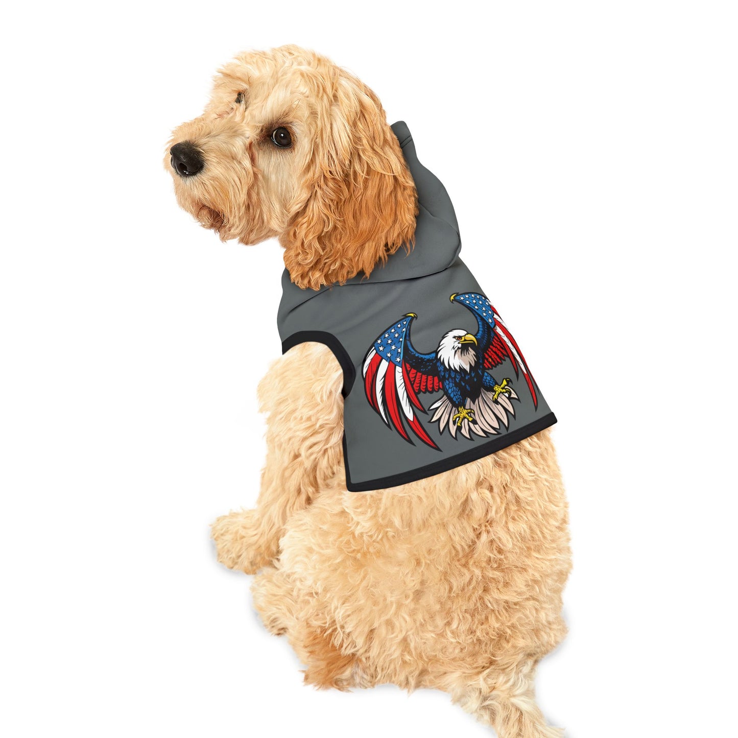 Princess Grace  Patriotic Eagle Pet Hoodie Stylish Dog Apparel for Holidays & Celebrations