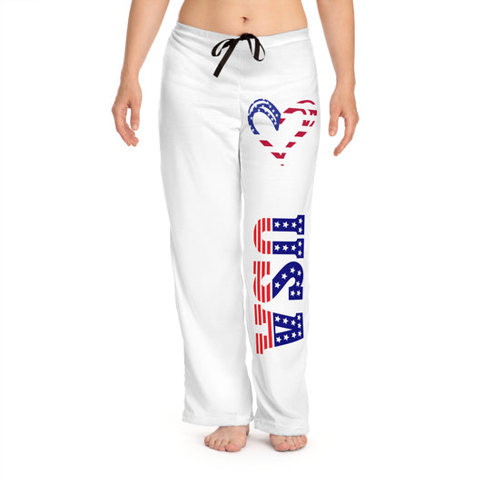 Princess  Grace  USA Heart Women's Pajama Pants  Comfy Lounge Wear for Holidays and Celebrations