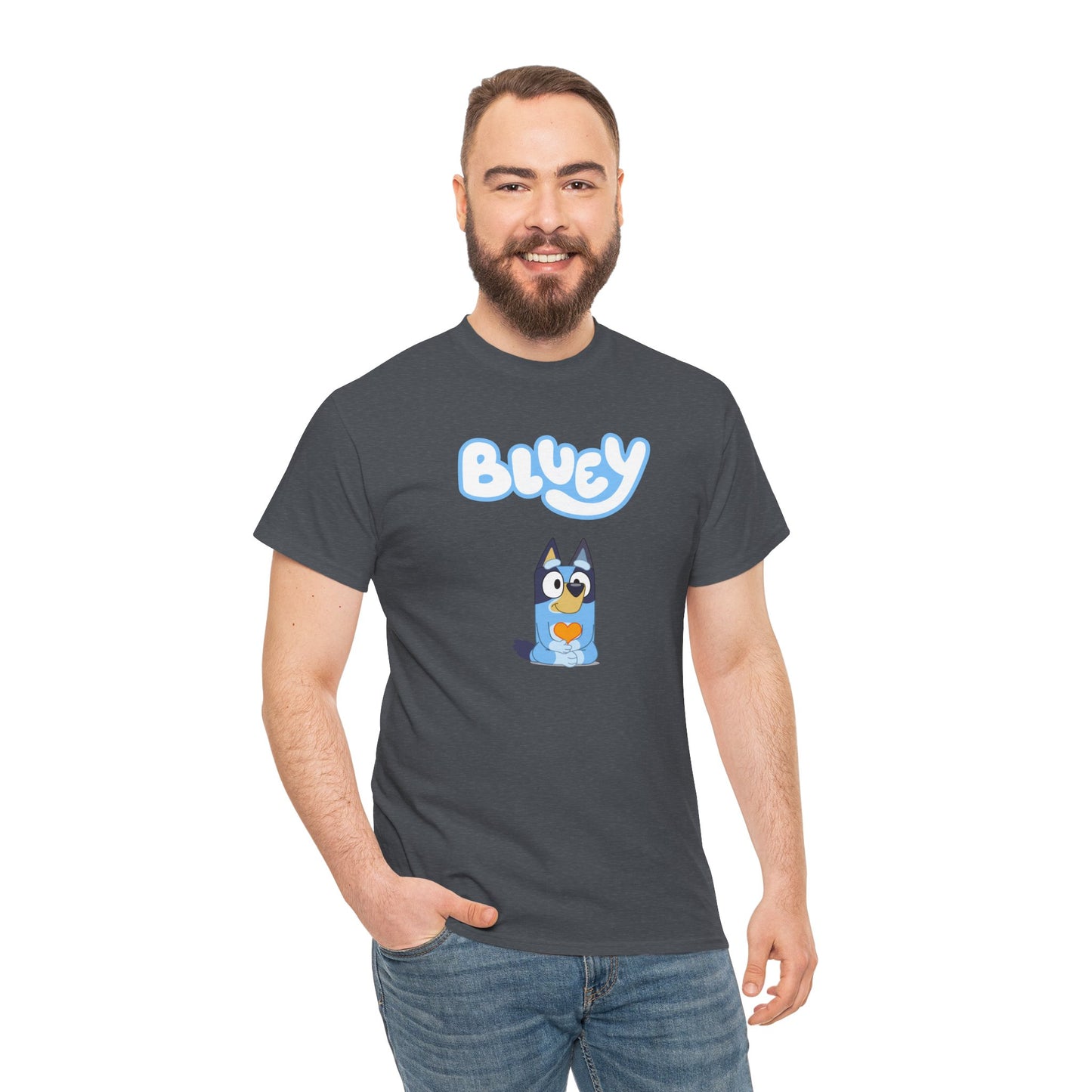 Princess Grace  Bluey Unisex Heavy Cotton Tee  Comfortable Cartoon T-Shirt for Kids and Adults