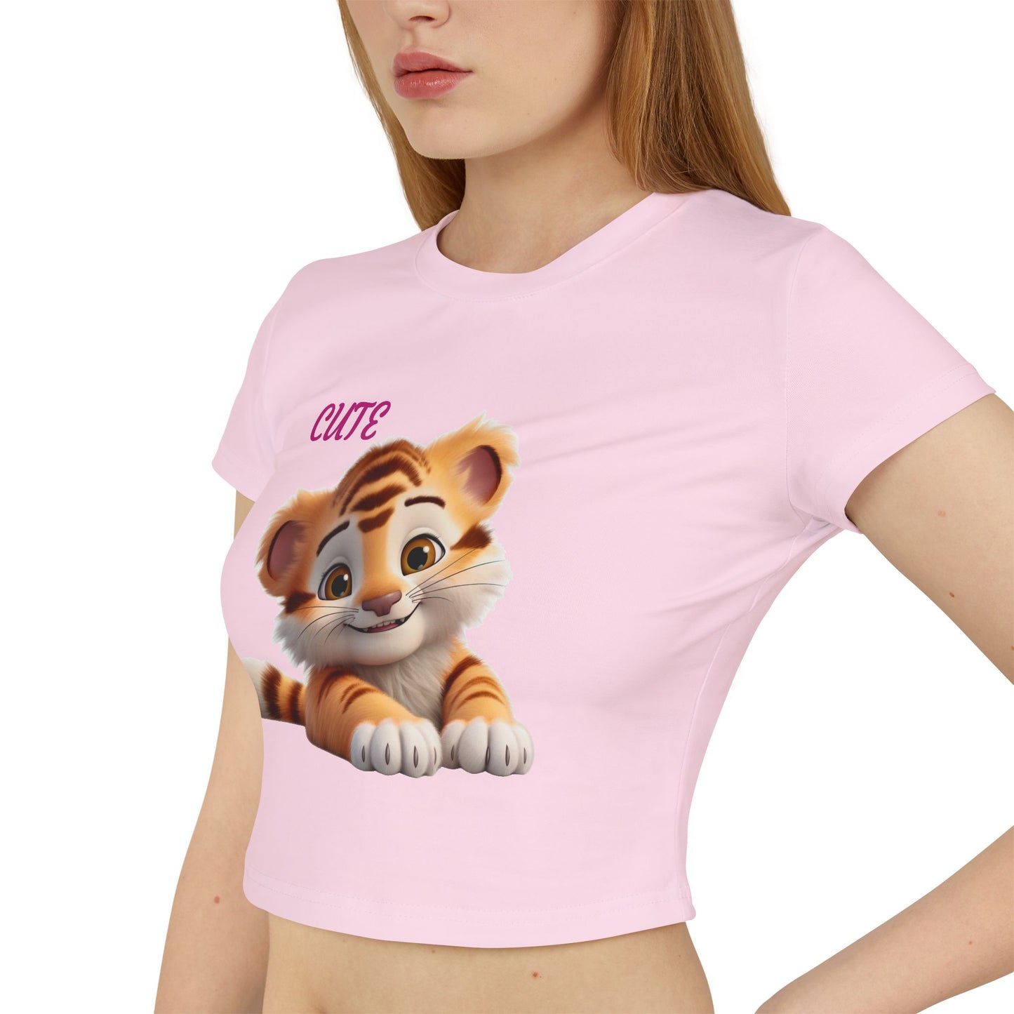 Princess Grace  Cute Tiger Women's Baby Tee  Playful & Stylish T-Shirt