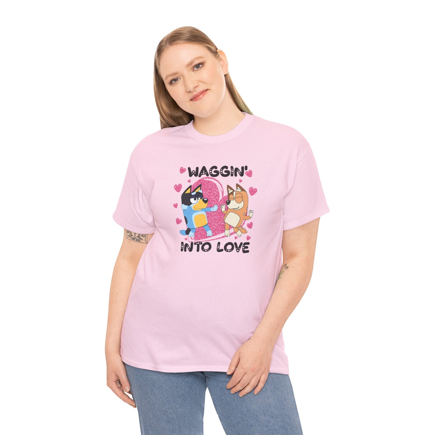 Princess Grace  Bluey  Waggin' Into Love Unisex Heavy Cotton Tee  Cute Pet Themed Shirt for Animal Lovers