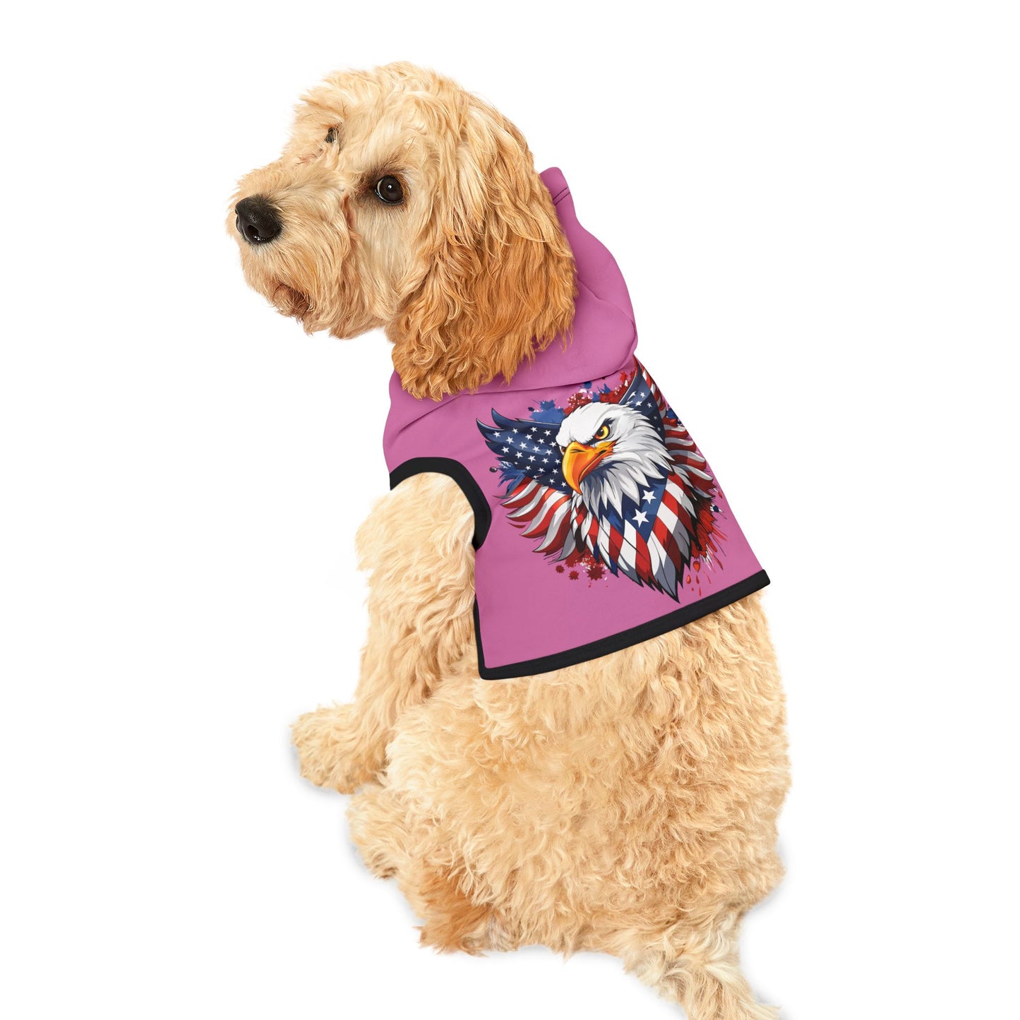 Princess Grace  Patriotic Eagle Pet Hoodie  Cozy Dog Hoodie for American Holidays