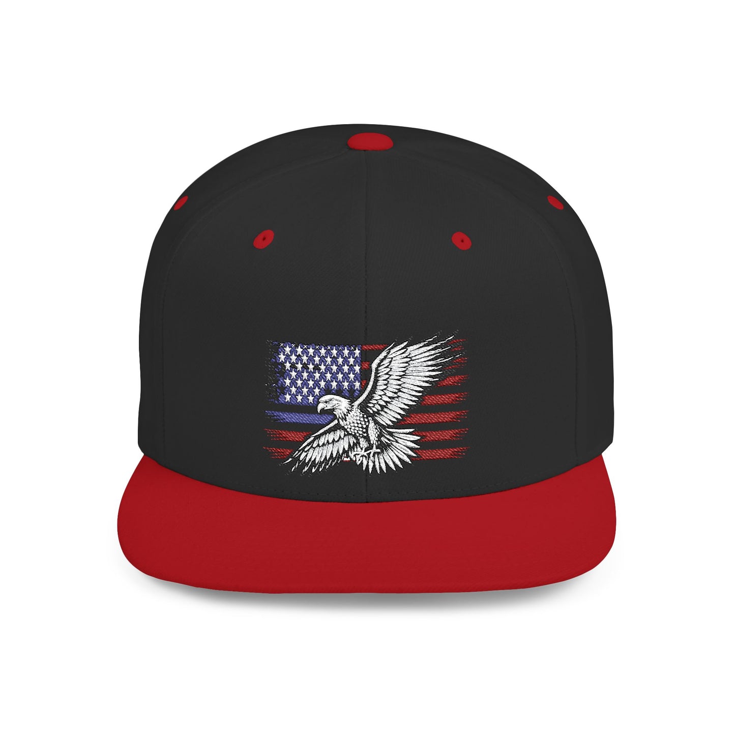 Princess Grace  Eagle Embroidered Flat Bill Snapback Hat Patriotic Style for Outdoor Enthusiasts