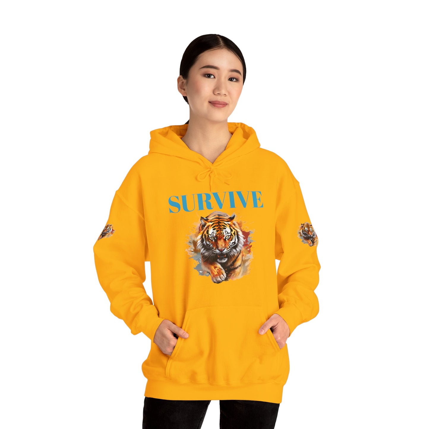 Princess Grace  Survive Tiger Unisex Heavy Blend Hoodie Fierce & Inspirational Sweatshirt