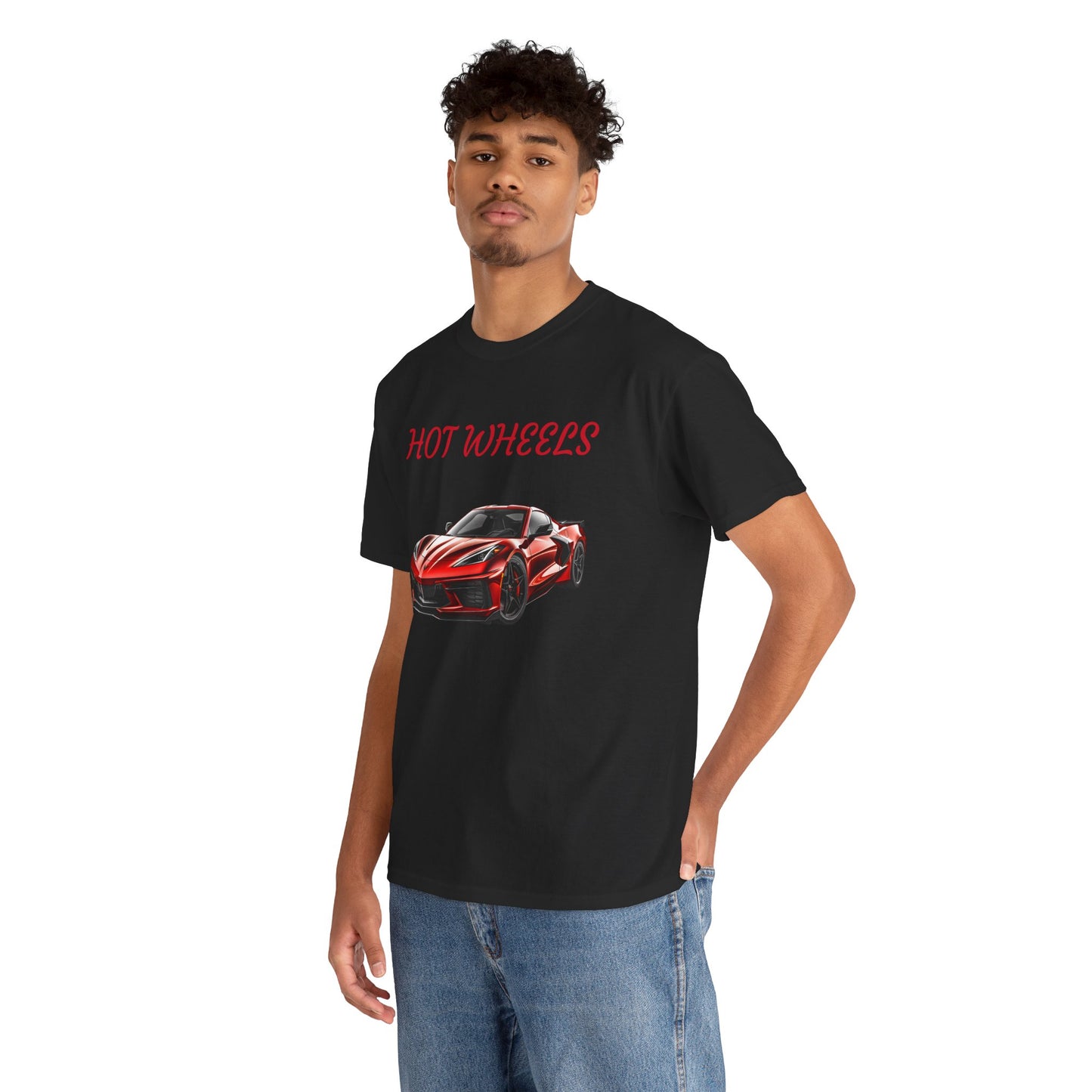 Princess Grace Red Corvette Unisex Heavy Cotton Tee Hot Wheels Racing Graphic Tee for Car Enthusiasts