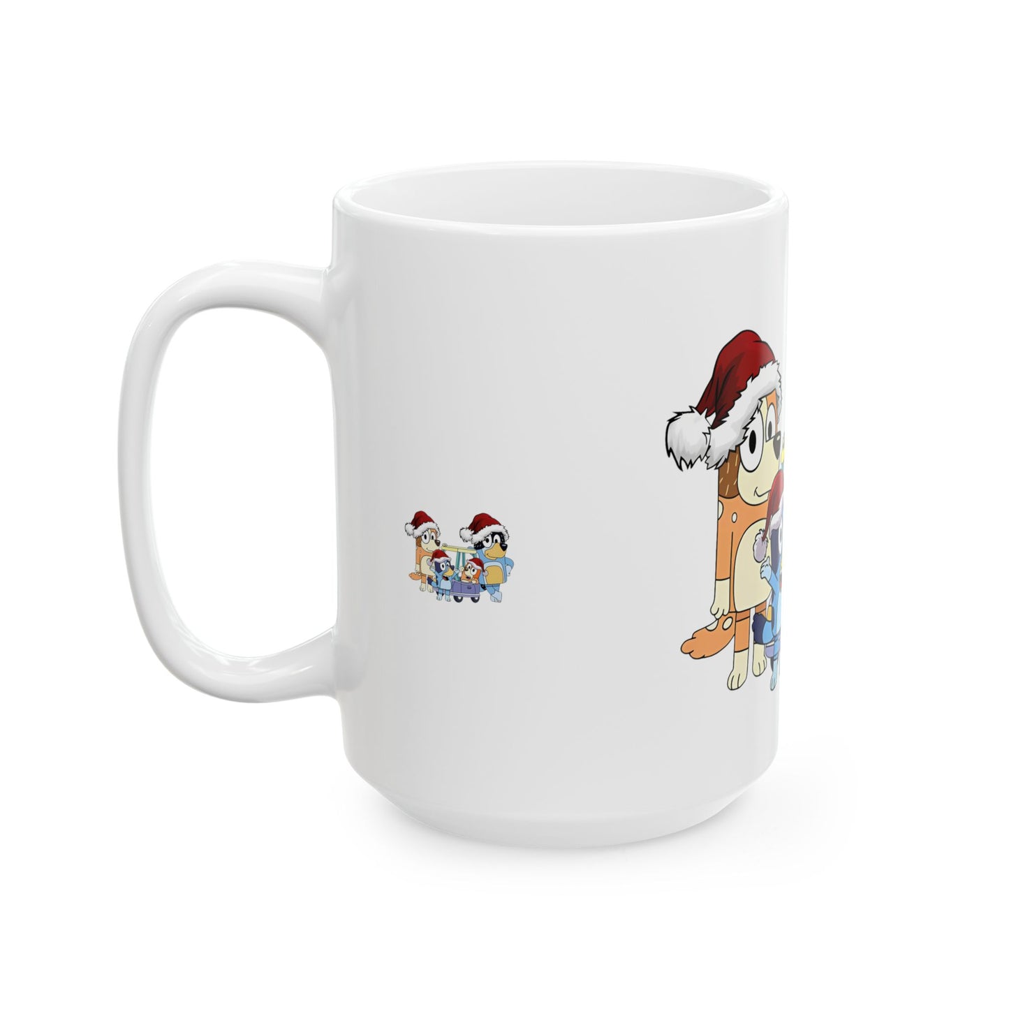 Princess Grace Festive Dog Family Ceramic Mug  11oz 15oz Christmas Coffee Cup
