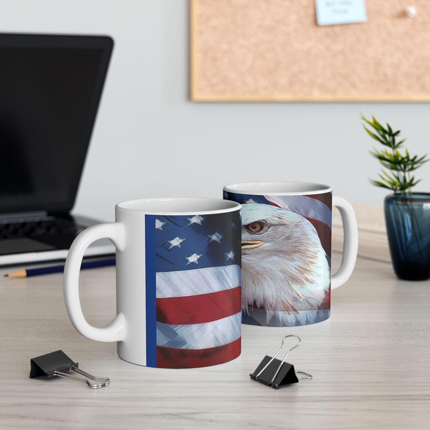 Princess Grace Patriotic Eagle Ceramic Mug 11oz & 15oz Perfect for Memorial Day, Fourth of July, Father's Day, Gifts for Veterans