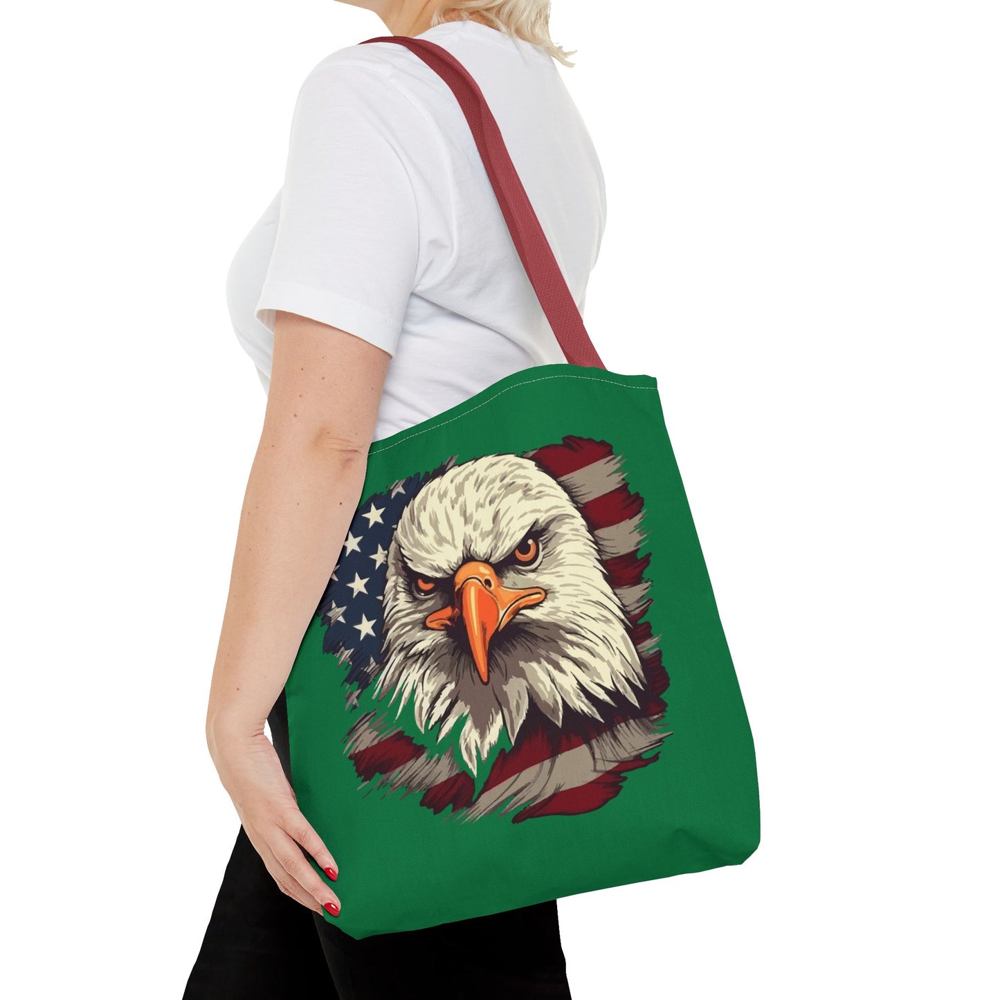 Patriotic Eagle Tote Bag American Flag Design