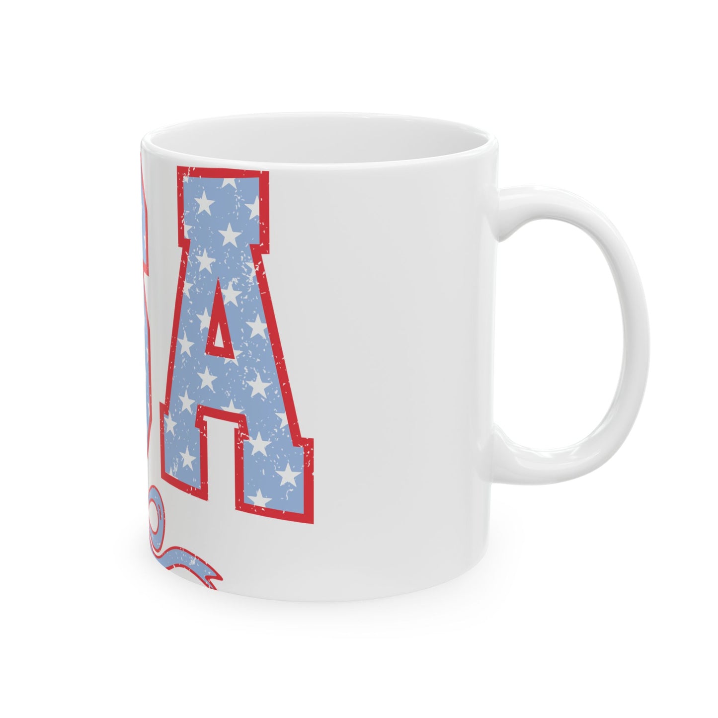 Princess Grace  Patriotic USA Ceramic Mug  Perfect for 4th of July Celebrations