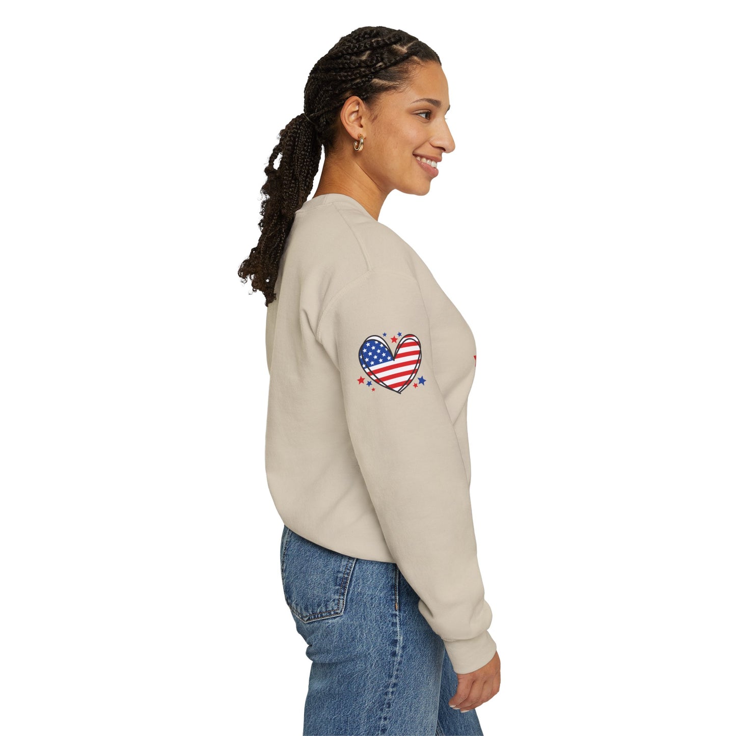 Princess Grace  Patriotic Heart Crewneck Sweatshirt