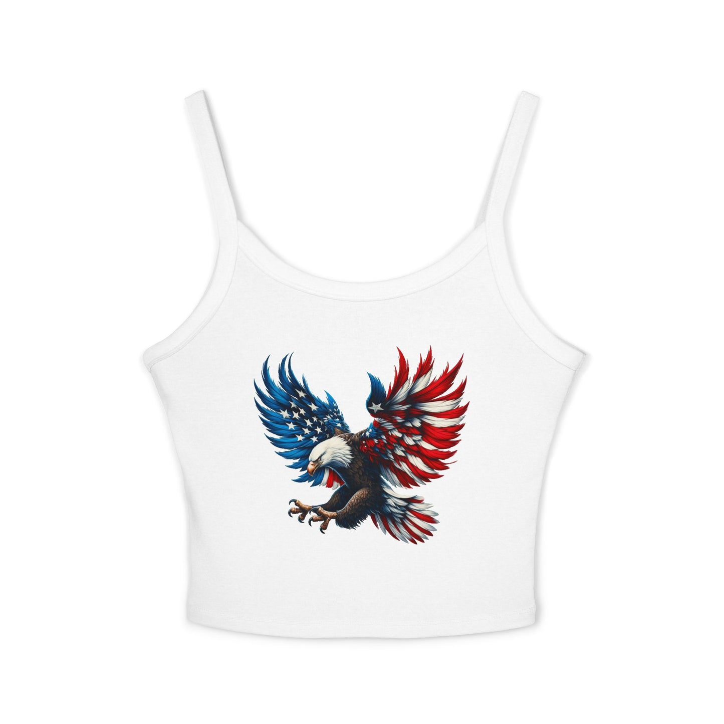 Princess Grace  Patriotic Women's Spaghetti Strap Tank Top  USA Eagle Graphic