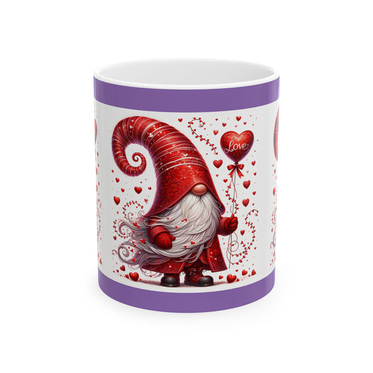 Princess Grace  Whimsical Love Gnome Ceramic Mug  Cute Valentine’s Day Gift