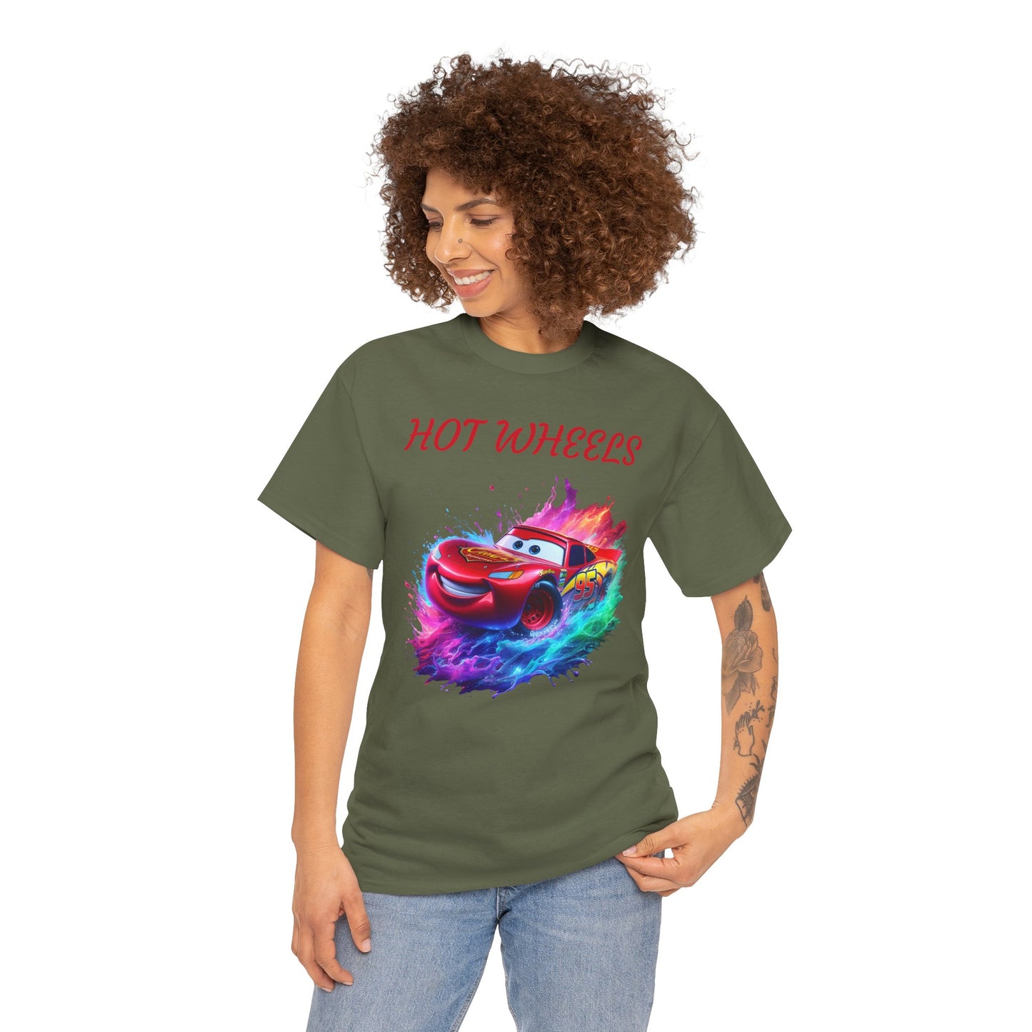 Princess Grace  Hot Wheels Unisex Heavy Cotton Tee Vibrant Racing Graphic T-Shirt