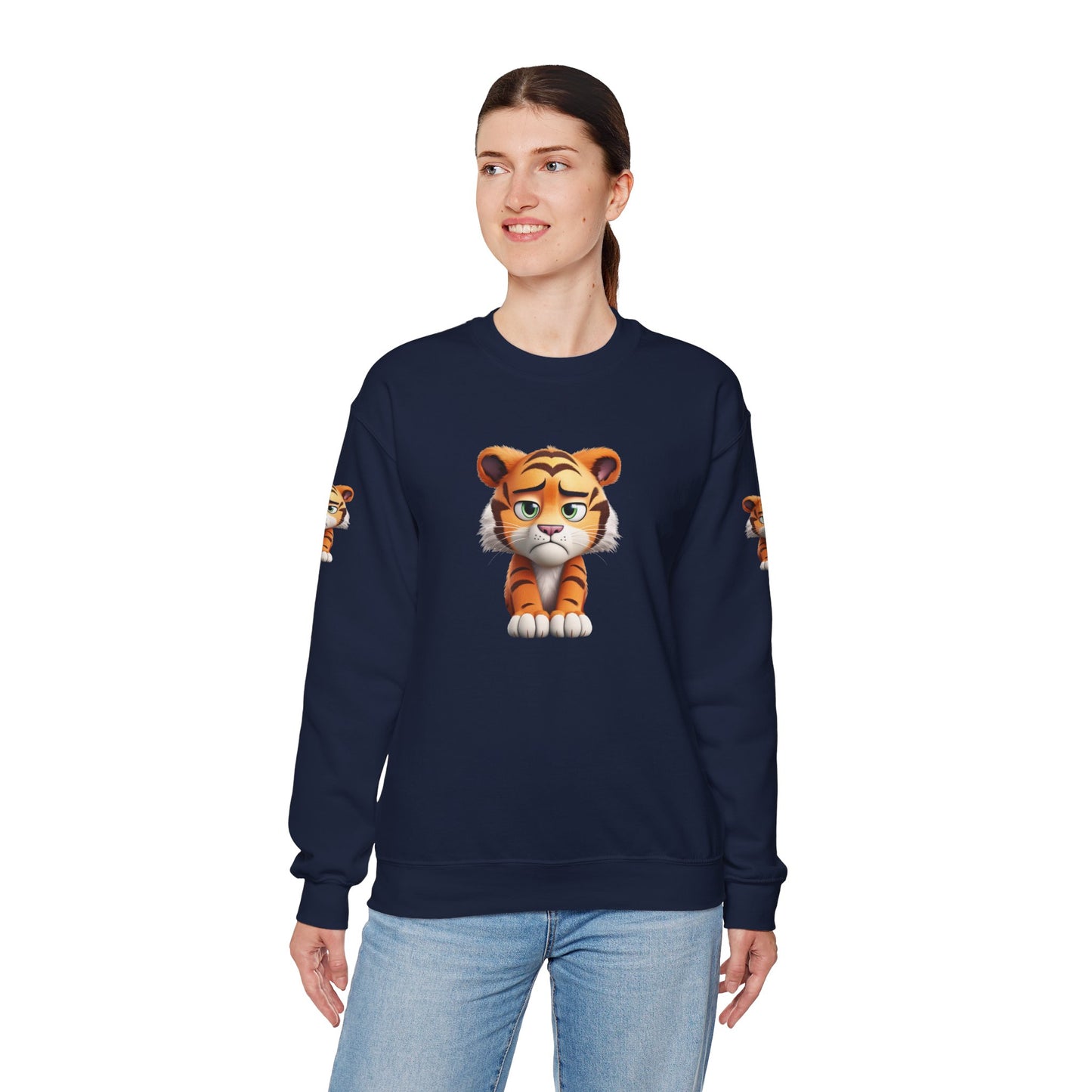 Princess Grace  Cute Tiger Graphic Unisex Crewneck Sweatshirt