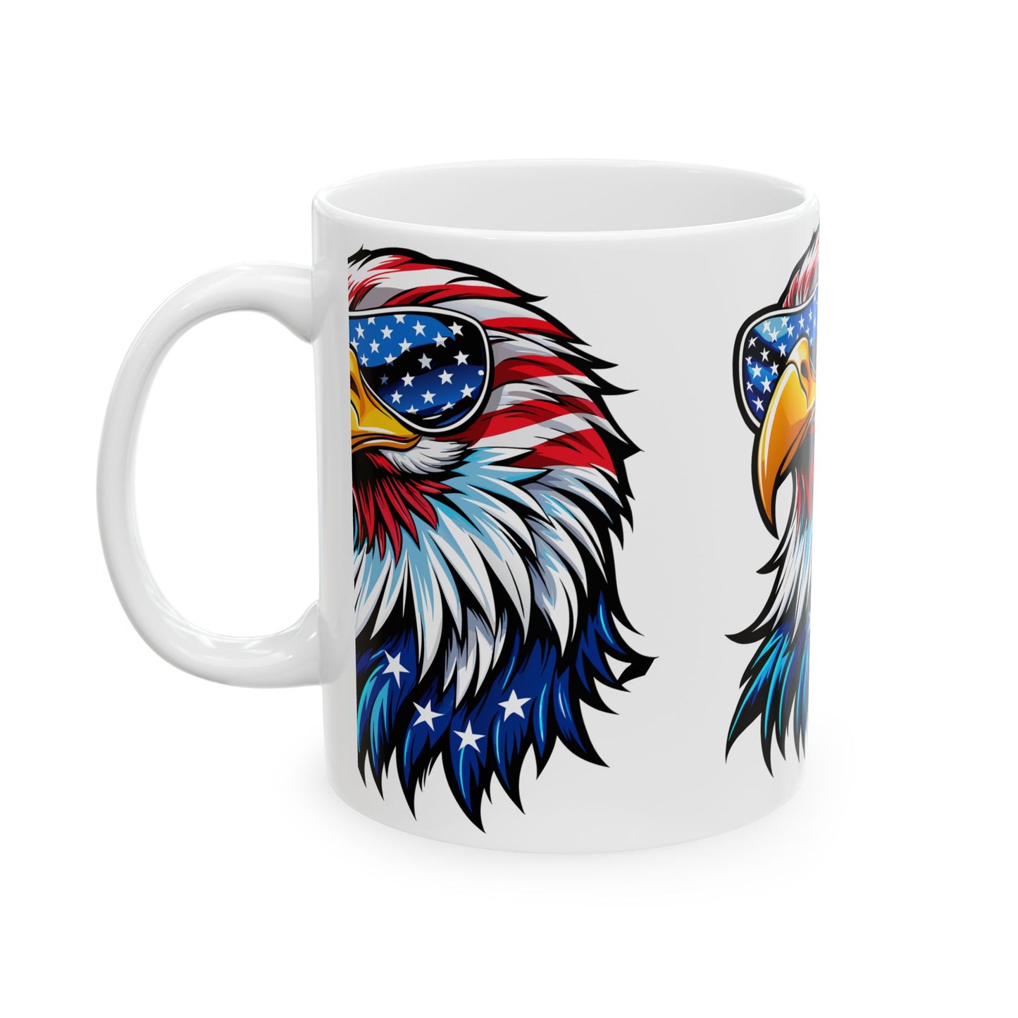 Princess Grace Patriotic Eagle Ceramic Mug  11oz & 15oz  Perfect for 4th of July and Everyday Use