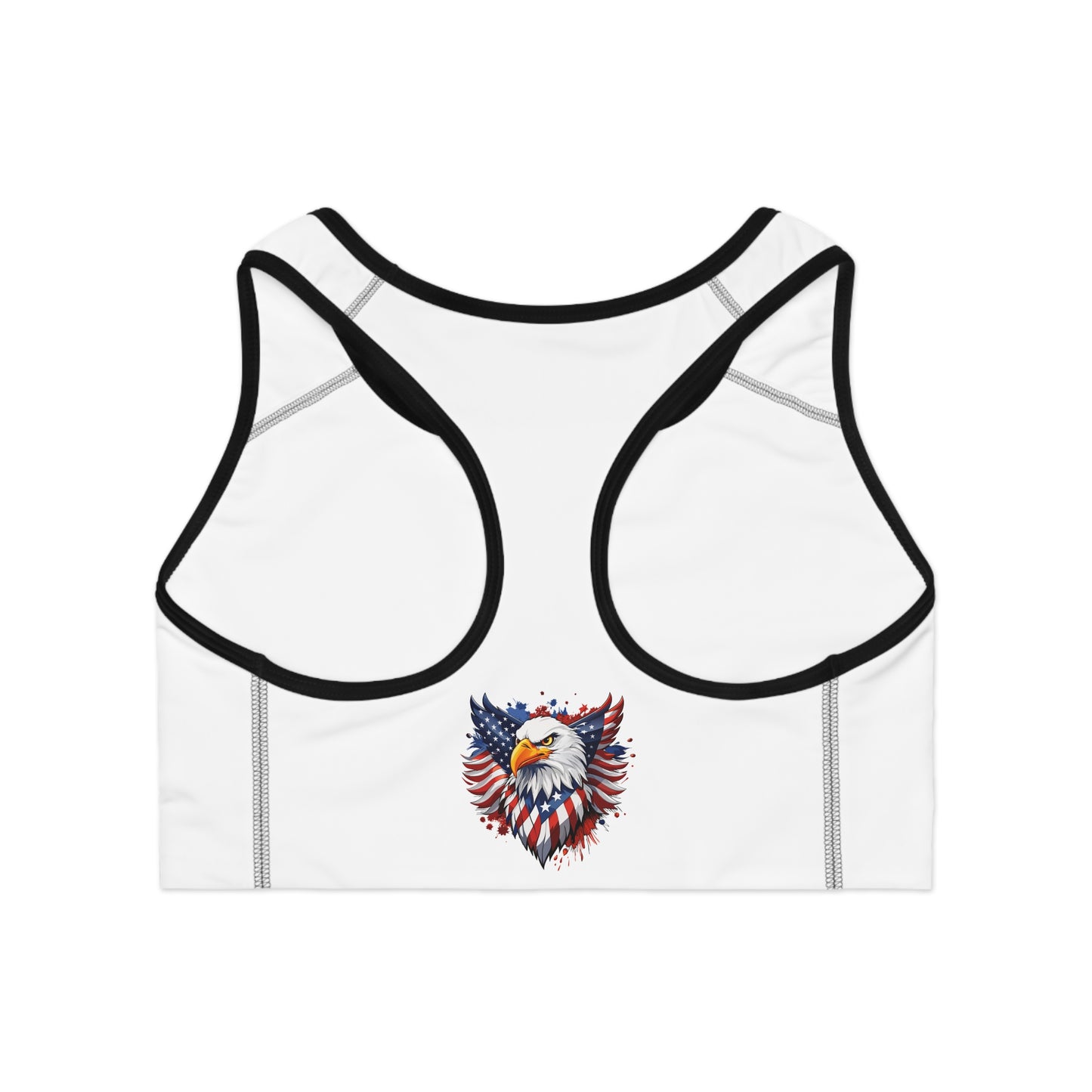 Princess Grace  Patriotic Eagle Sports Bra  Women's Activewear for Independence Day & Fitness