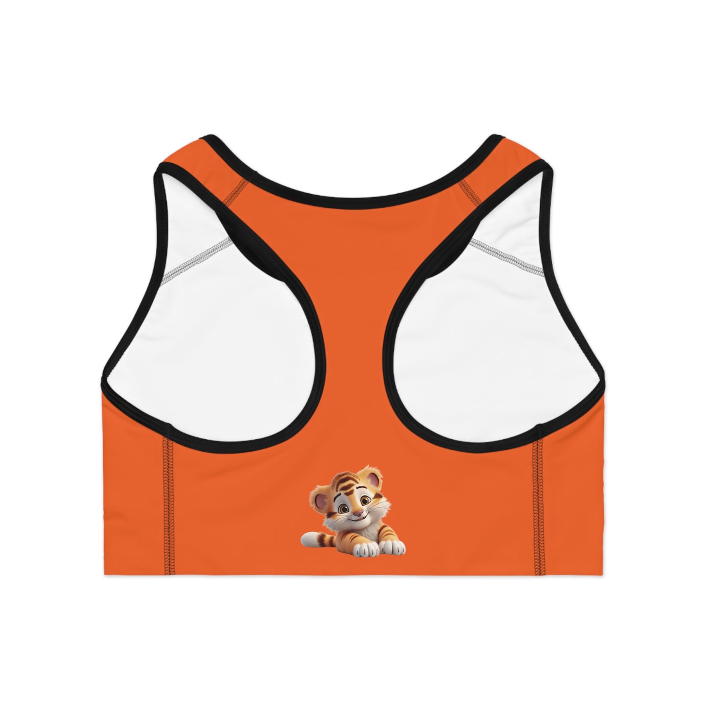 Princess Grace  Cute Tiger Print Sports Bra  Perfect for Active Wear & Animal Lovers