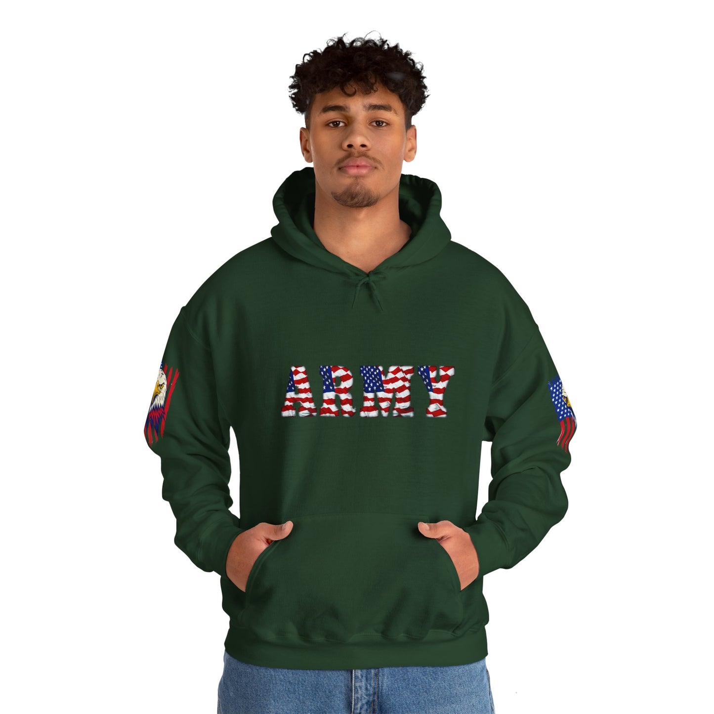 Princess Grace  Patriotic Army Eagle Hoodie  Unisex Heavy Blend Sweatshirt