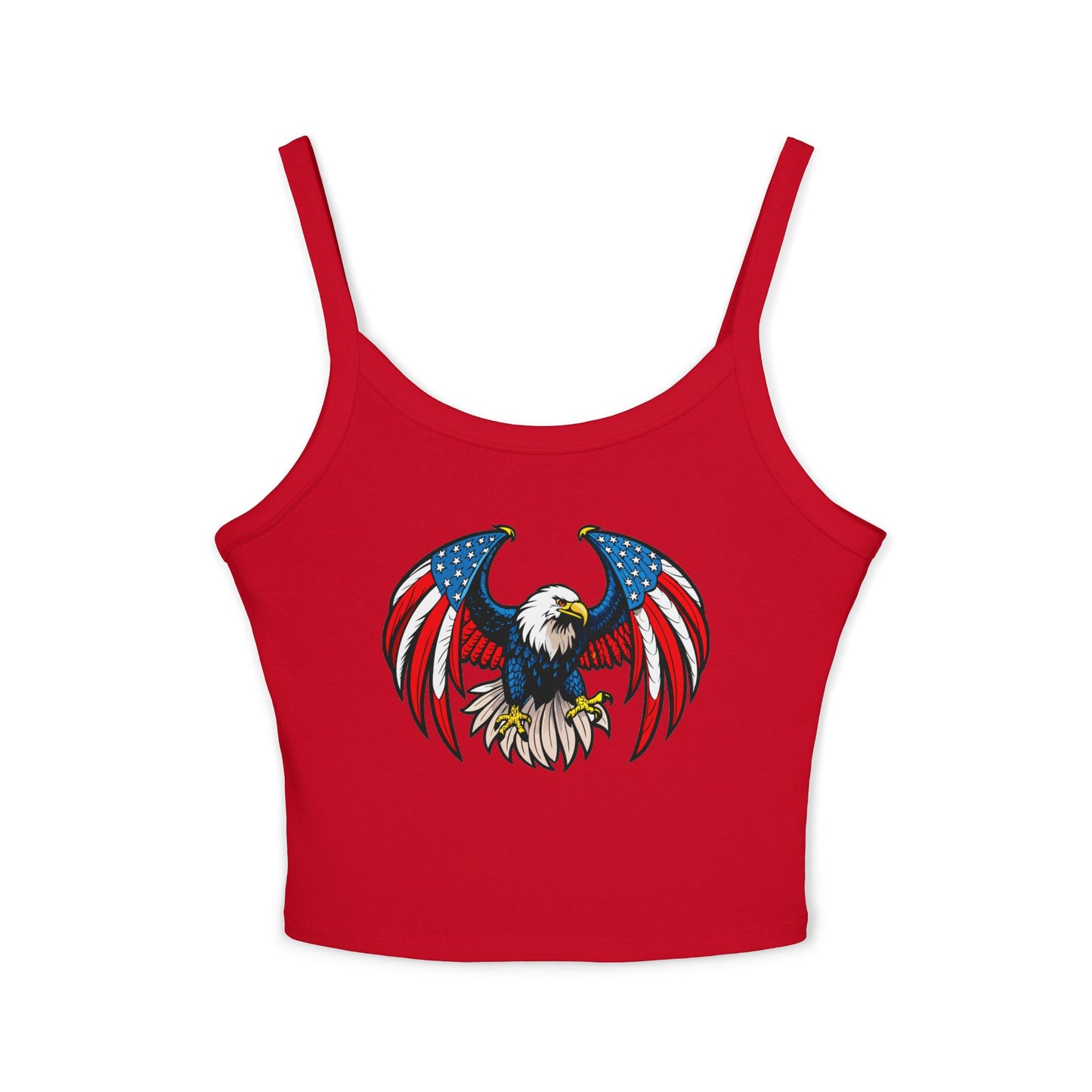 Princess Grace  Patriotic Women's Spaghetti Strap Tank Top  USA Eagle Design